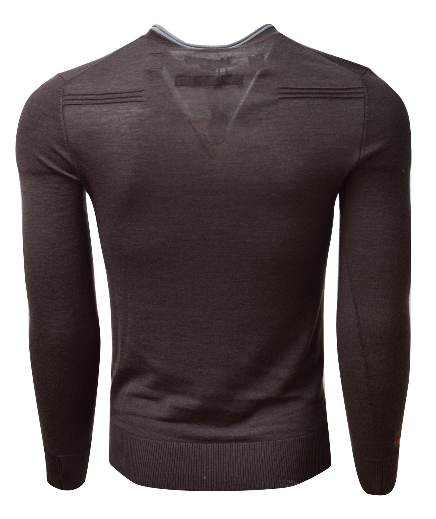 JACK & JONES MEN'S KNIT BUTTONED CREWNECK SWEATER BROWN PULLOVER EURO SLIM FIT | eBay