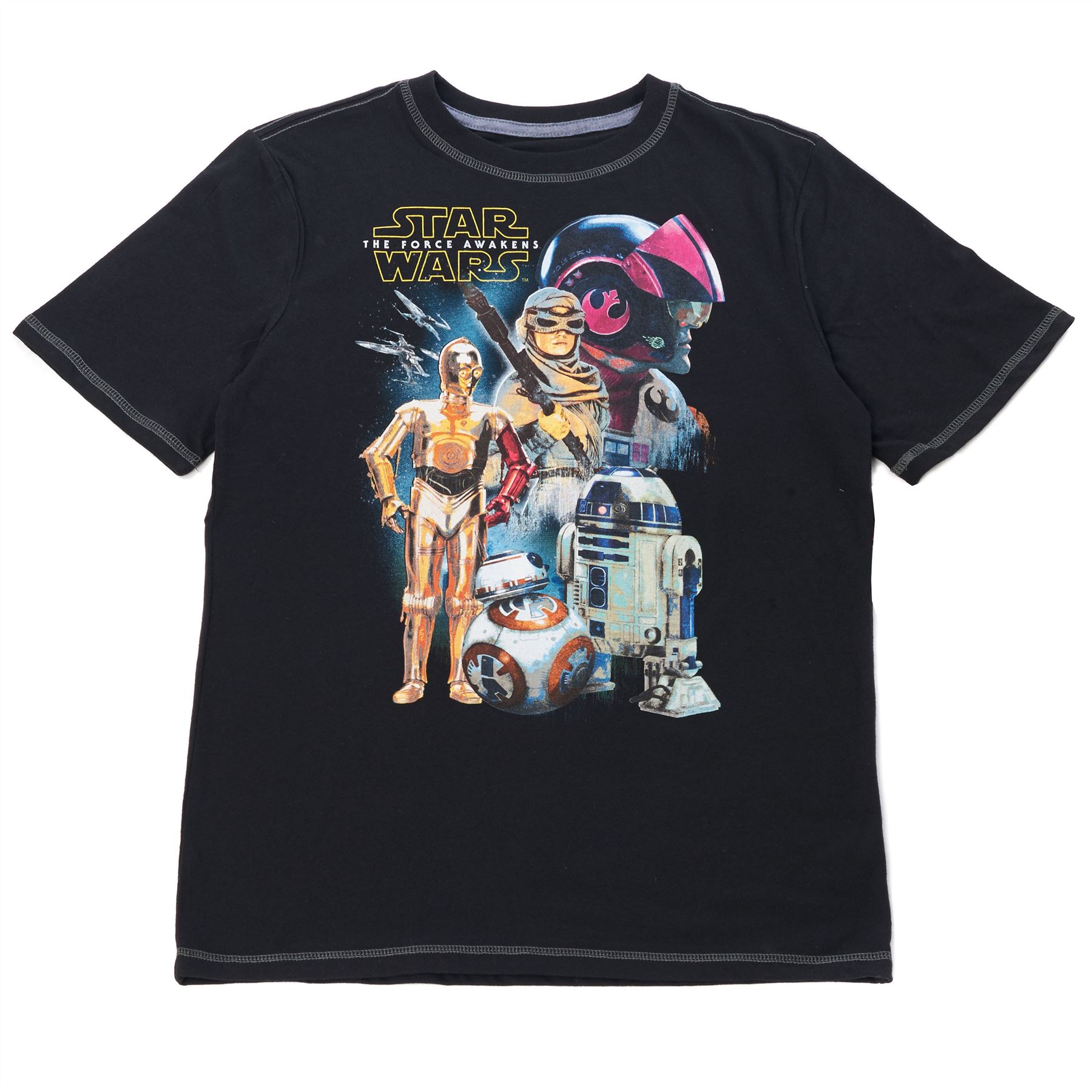 STAR WARS KIDS GRAPHIC TEE COTTON BLEND SIZE 820 FORCE AWAKENS CAST
