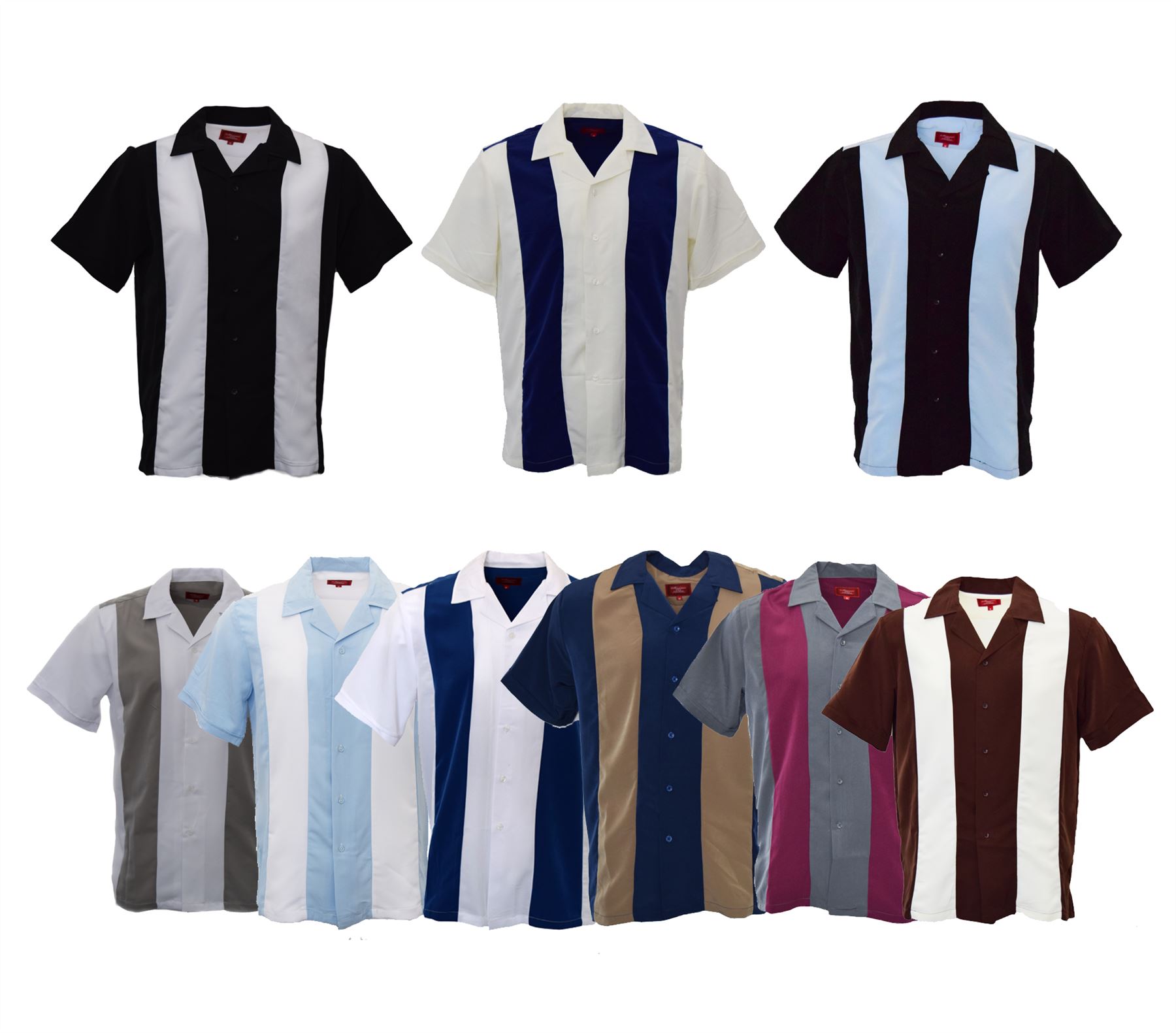 GUAYABERA MEN'S RETRO CLASSIC TWO TONE CHARLIE SHEEN BOWLING CASUAL DRESS SHIRT eBay
