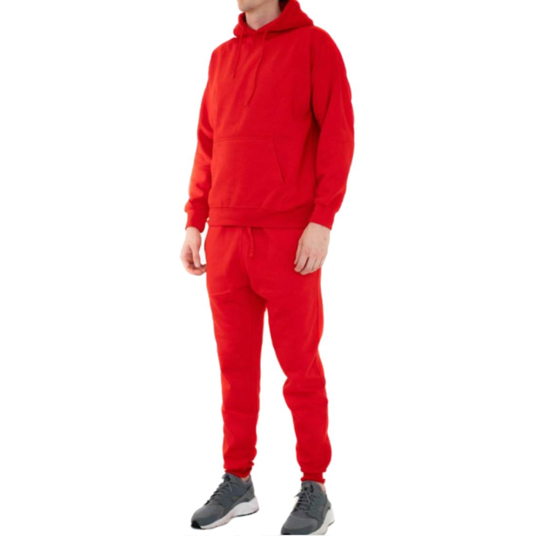 MEN'S TWO PIECE COTTON LIGHTWEIGHT SWEAT SUIT PULLOVER CASUAL TRACKSUIT SET - Picture 12 of 12