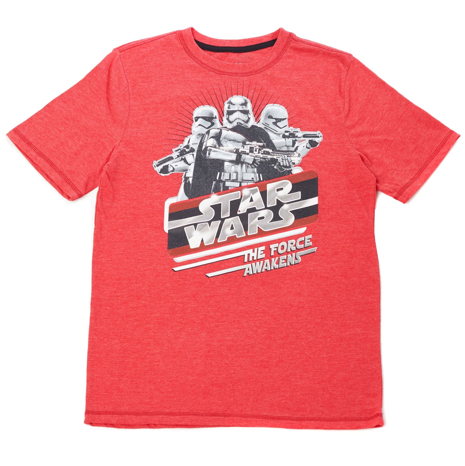 STAR WARS KIDS GRAPHIC TEE COTTON BLEND SIZE 8-20 STORMTROOPER FORCE AWAKENS RED - Picture 1 of 3