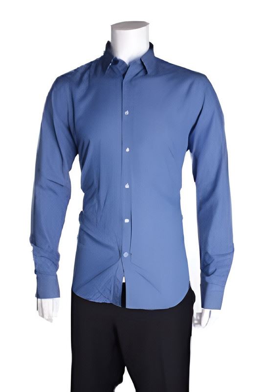 Versace Men's Dress Shirt Long Sleeve Shirt Blue VT01117-V8020 - Picture 5 of 5