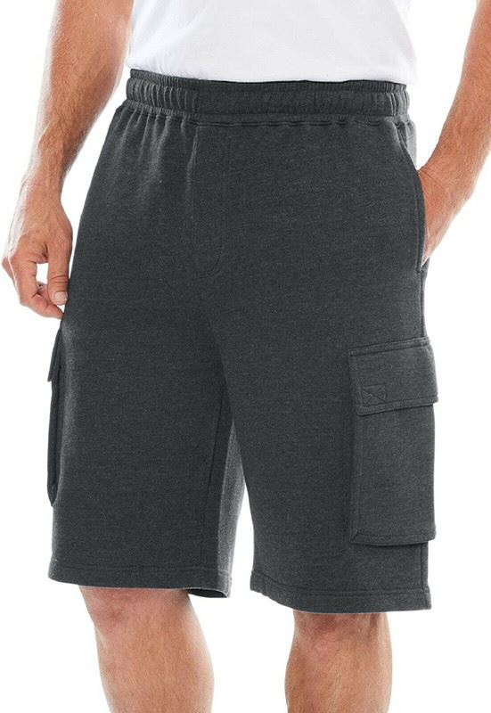 MEN'S ACTIVE SHORTS FLEECE LONG LIGHTWEIGHT CARGO POCKETS SOFT CASUAL