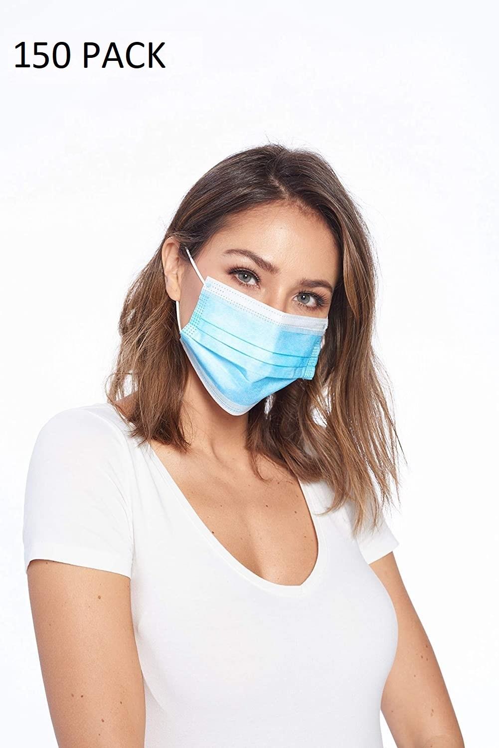 DISPOSABLE FACE MASKS 3PLY BREATHABLE & COMFORTABLE FILTER SAFETY FACE