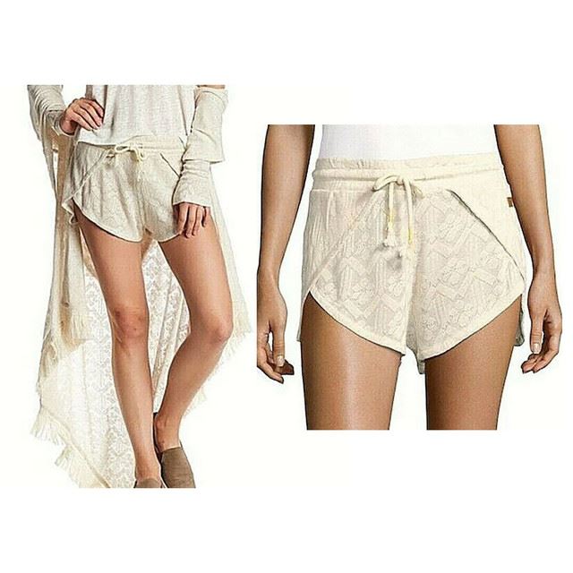 PEACE LOVE WOMEN'S CASUAL DRAWSTRINGWORLD ROSE SH0RTS SUMMER IVORY
