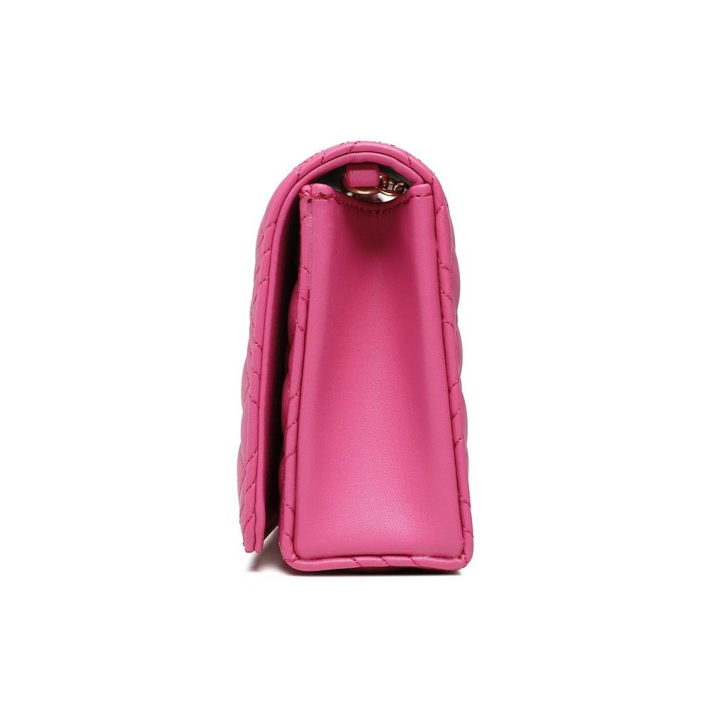 LOVE MOSCHINO WOMEN'S HANDBAG BAG BORSA QUILTED PU FUXIA