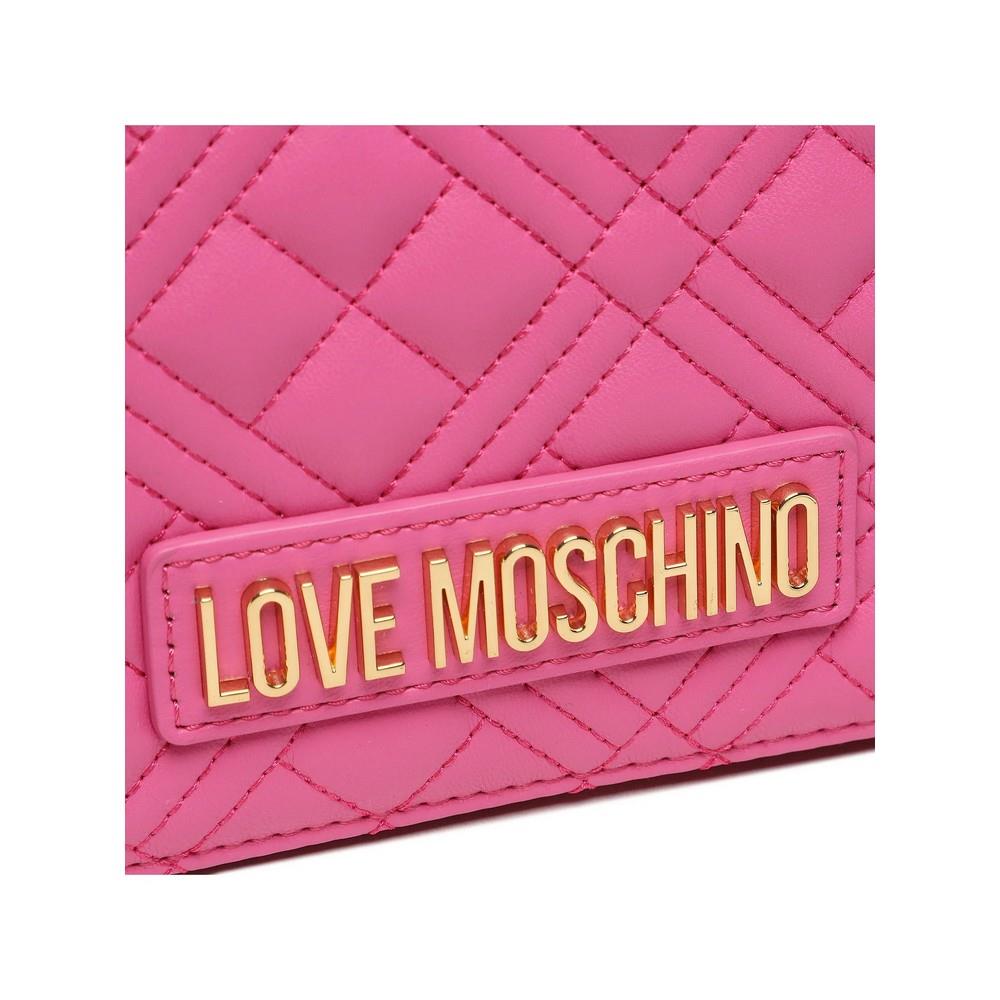 LOVE MOSCHINO WOMEN'S HANDBAG BAG BORSA QUILTED PU FUXIA