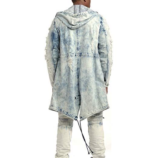 denim fishtail parka