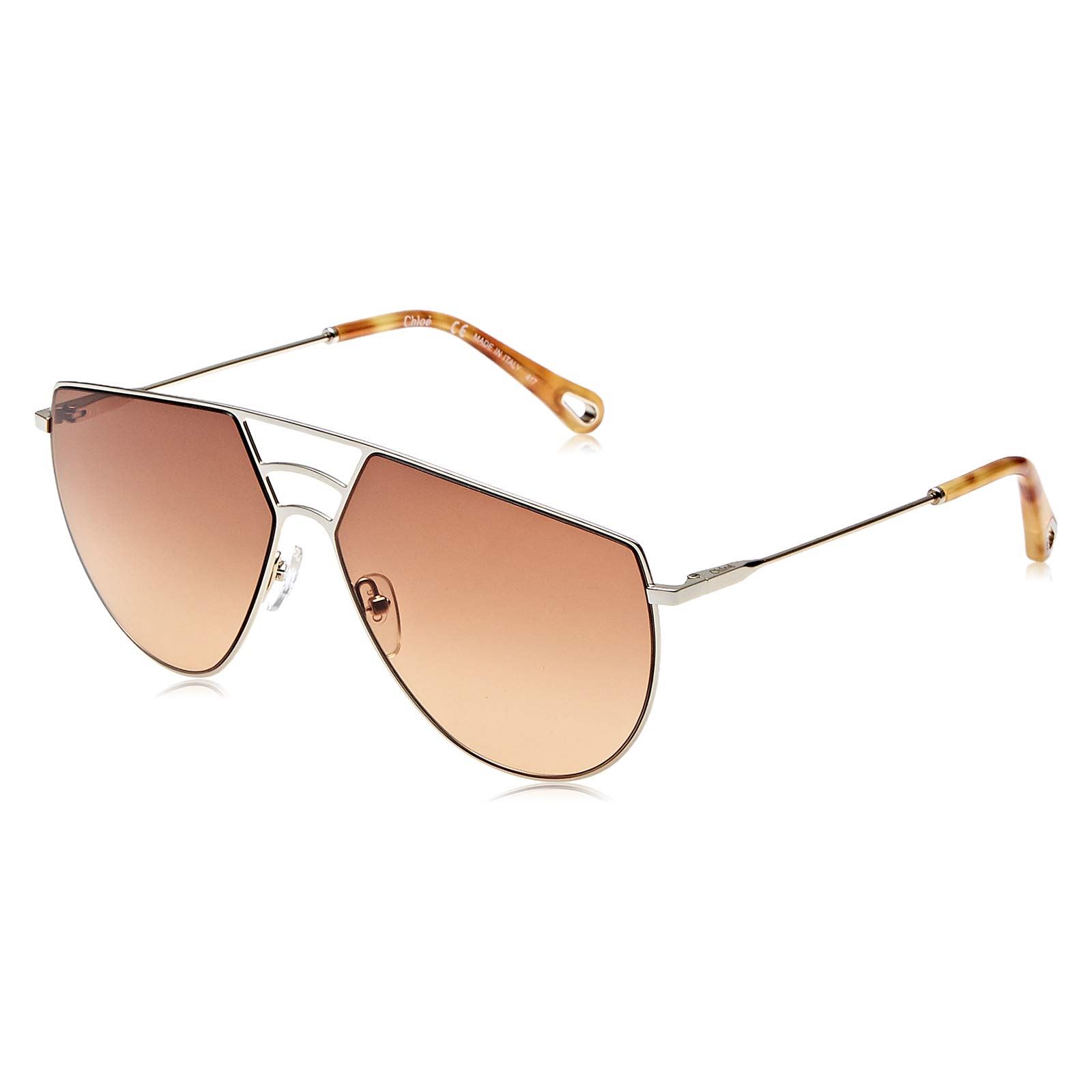 【CHLOE】 Chloe Ricky Burnt Orange Gradient Round Ladies Sunglass