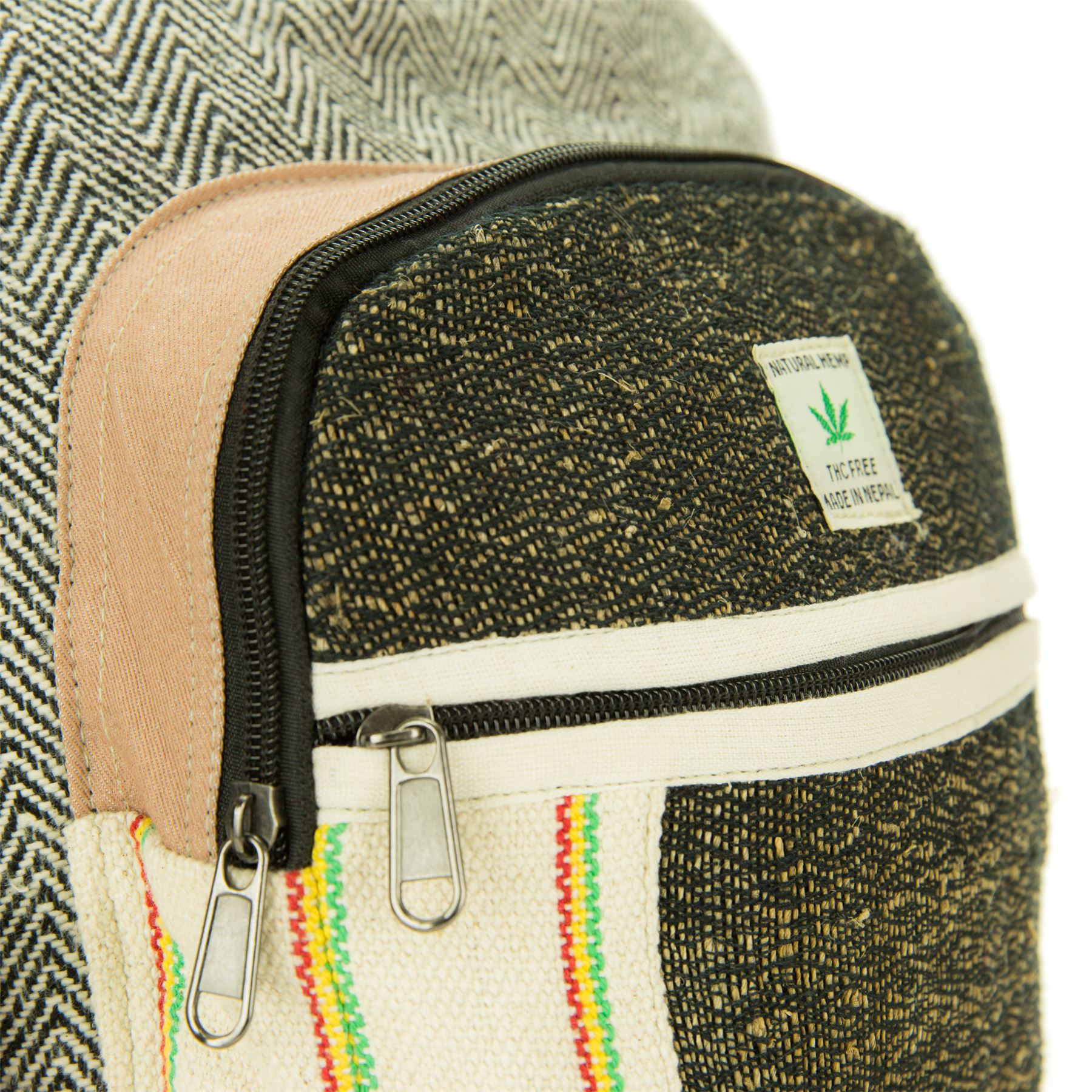 Handmade Natural Hemp Bag LoudElephant Nepal Festival Hippy Boho Rucksack - Picture 6 of 11