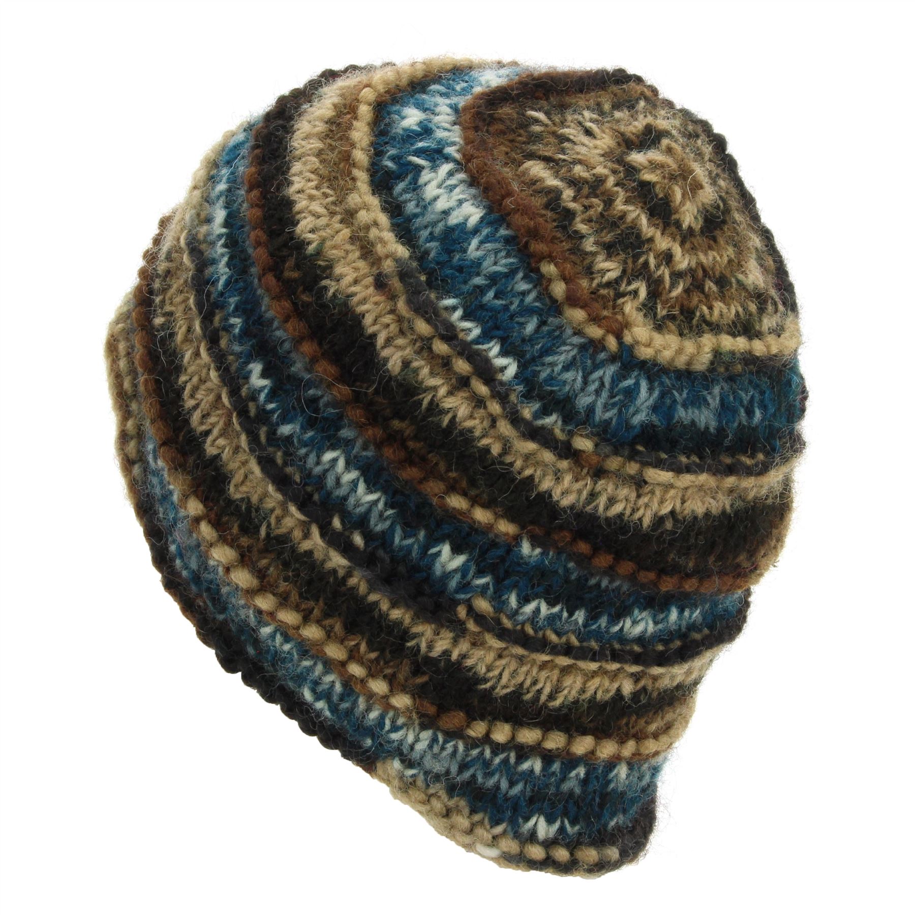 Wool Knit Beanie Hat Handmade Men Ladies Warm Winter Space Dye Ribbed - Picture 7 of 65