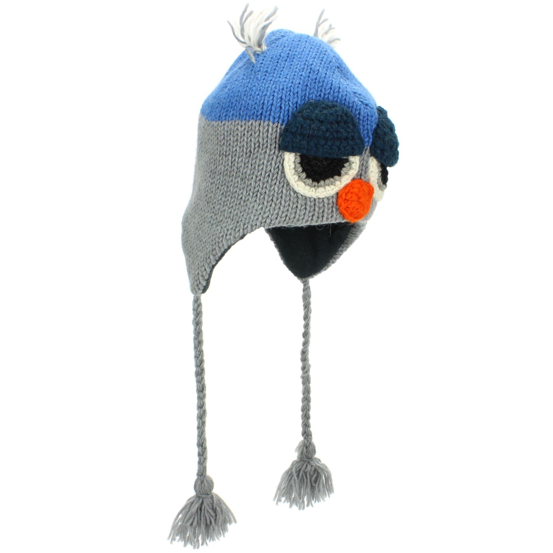 Wool Animal Hat Fleece Lined Unisex Knitted Warm Winter Monkey Tiger Fox - Picture 3 of 24