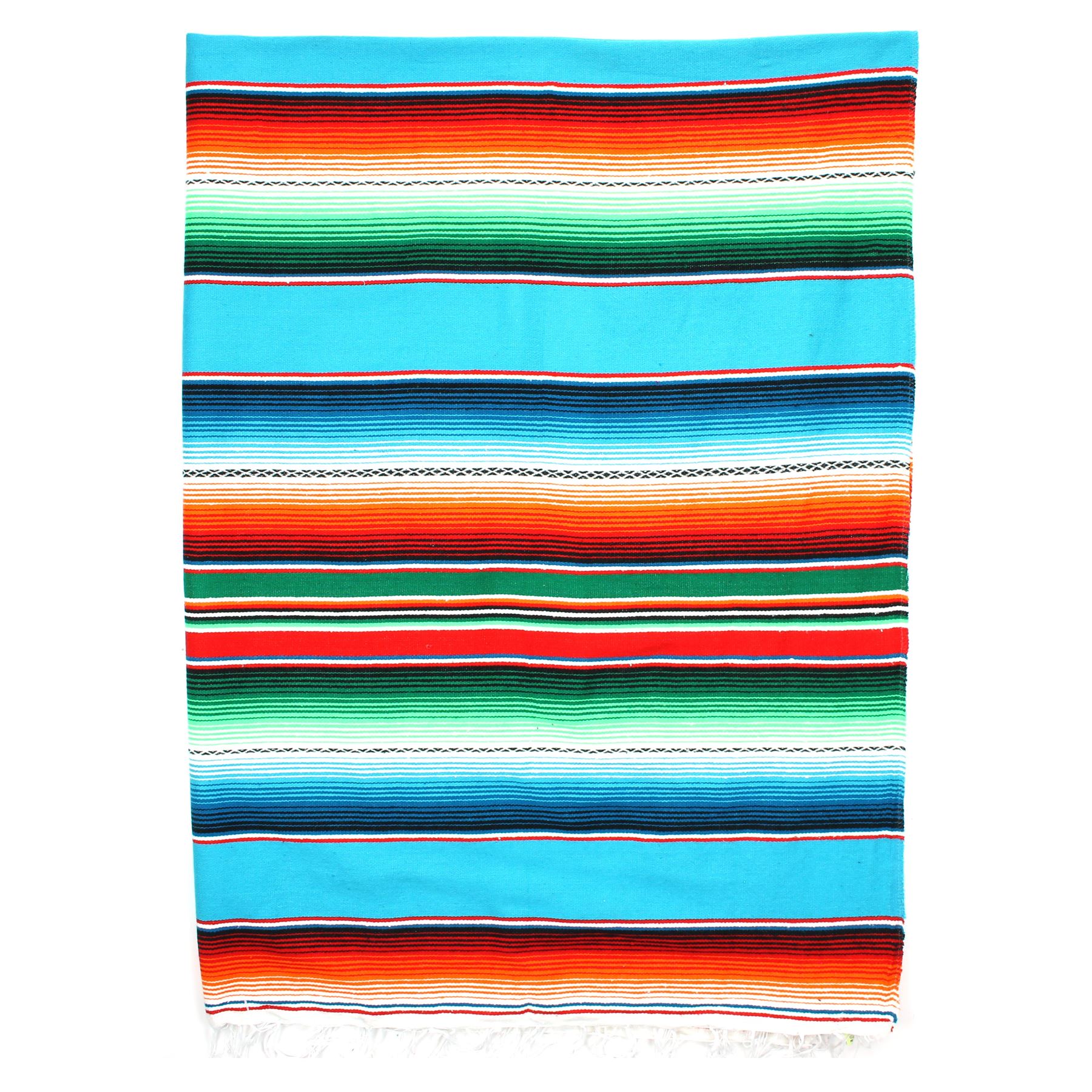 Handwoven Mexican Serape Traditional Jorongo Blanket Shawl Cloak Bright Striped - Picture 27 of 105