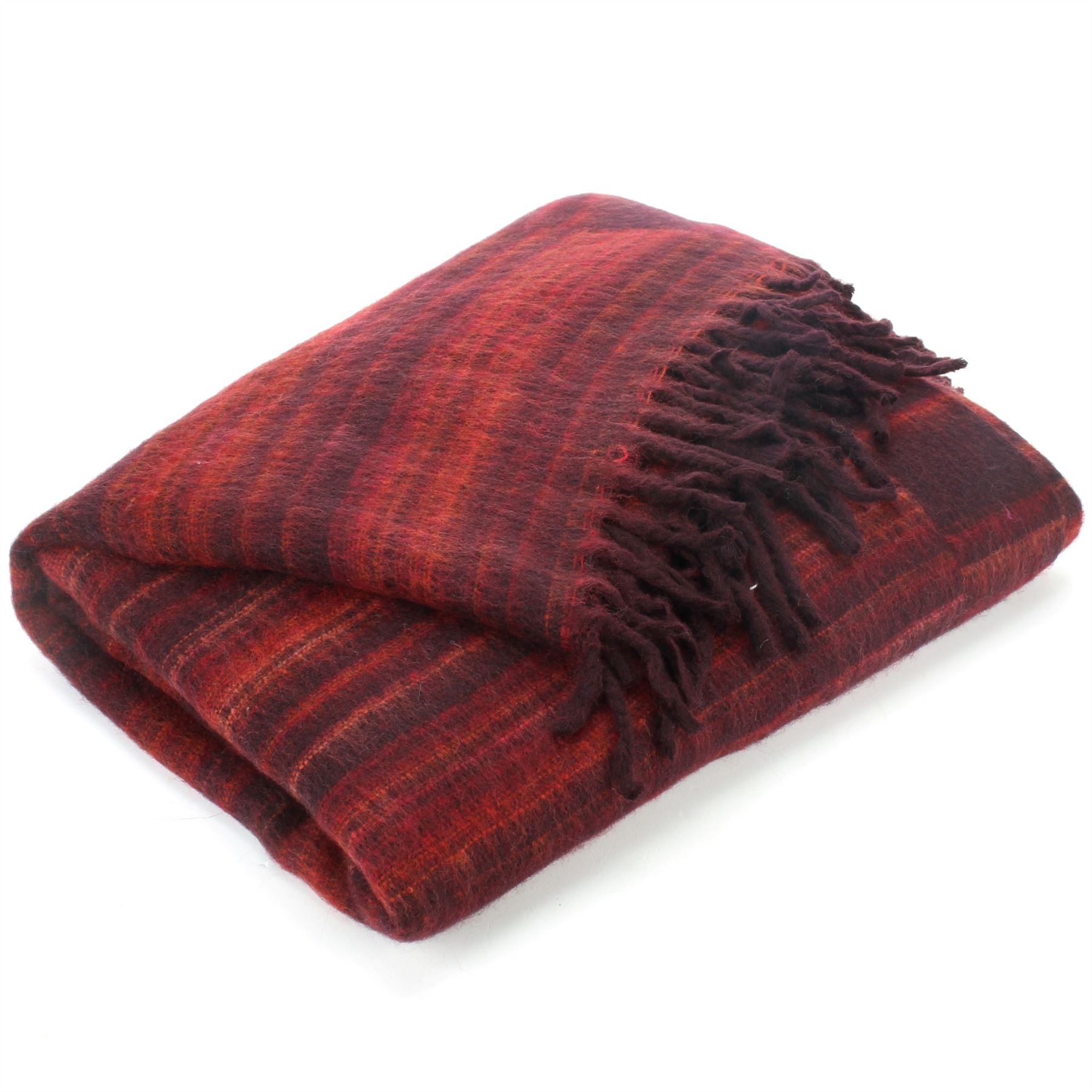 Vegan Wool Shawl Blanket Stripe Hill Queen Wrap Throw Boho Meditation Travel - Picture 13 of 50