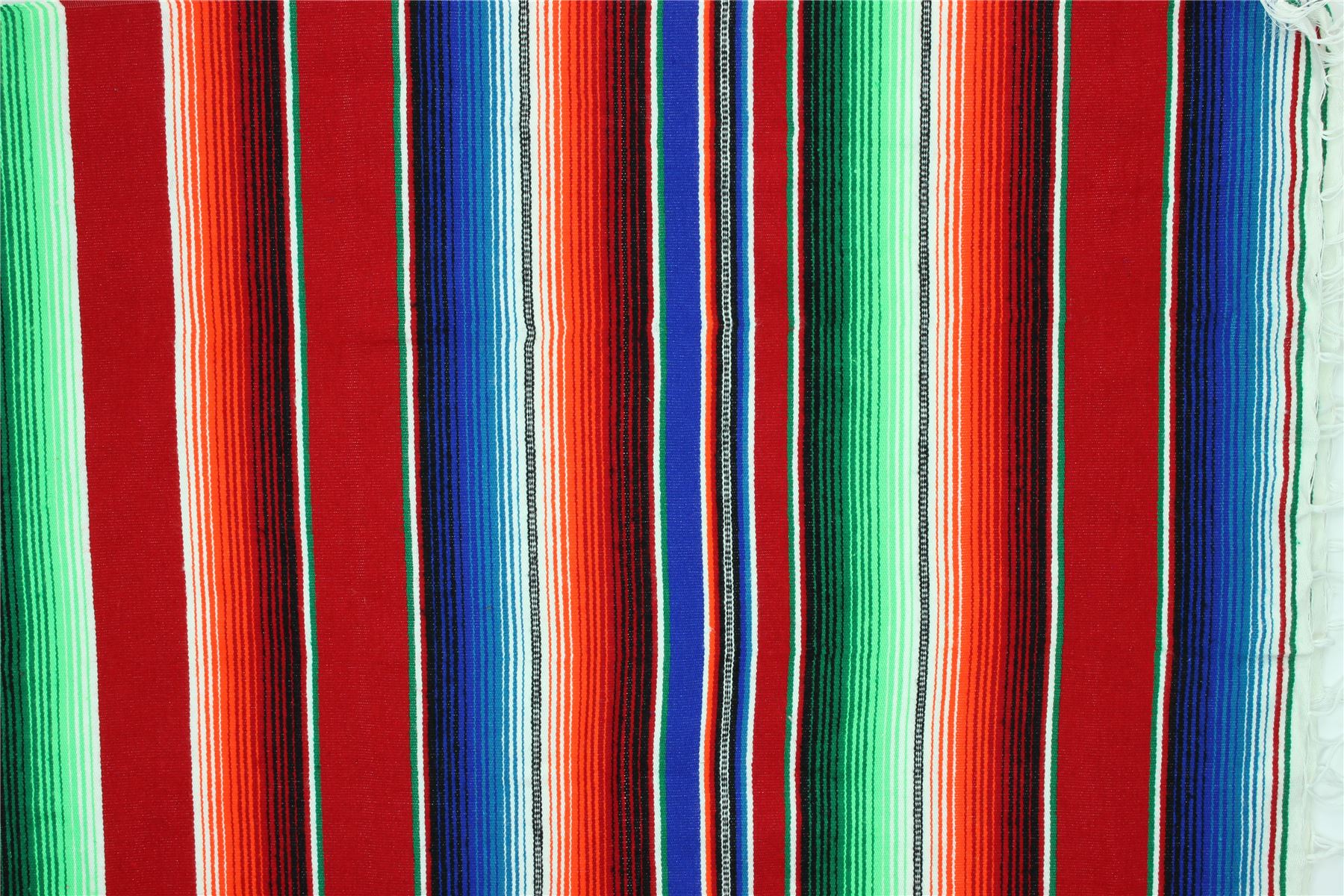 Handwoven Mexican Serape Traditional Jorongo Blanket Shawl Cloak Bright Striped - Picture 90 of 105
