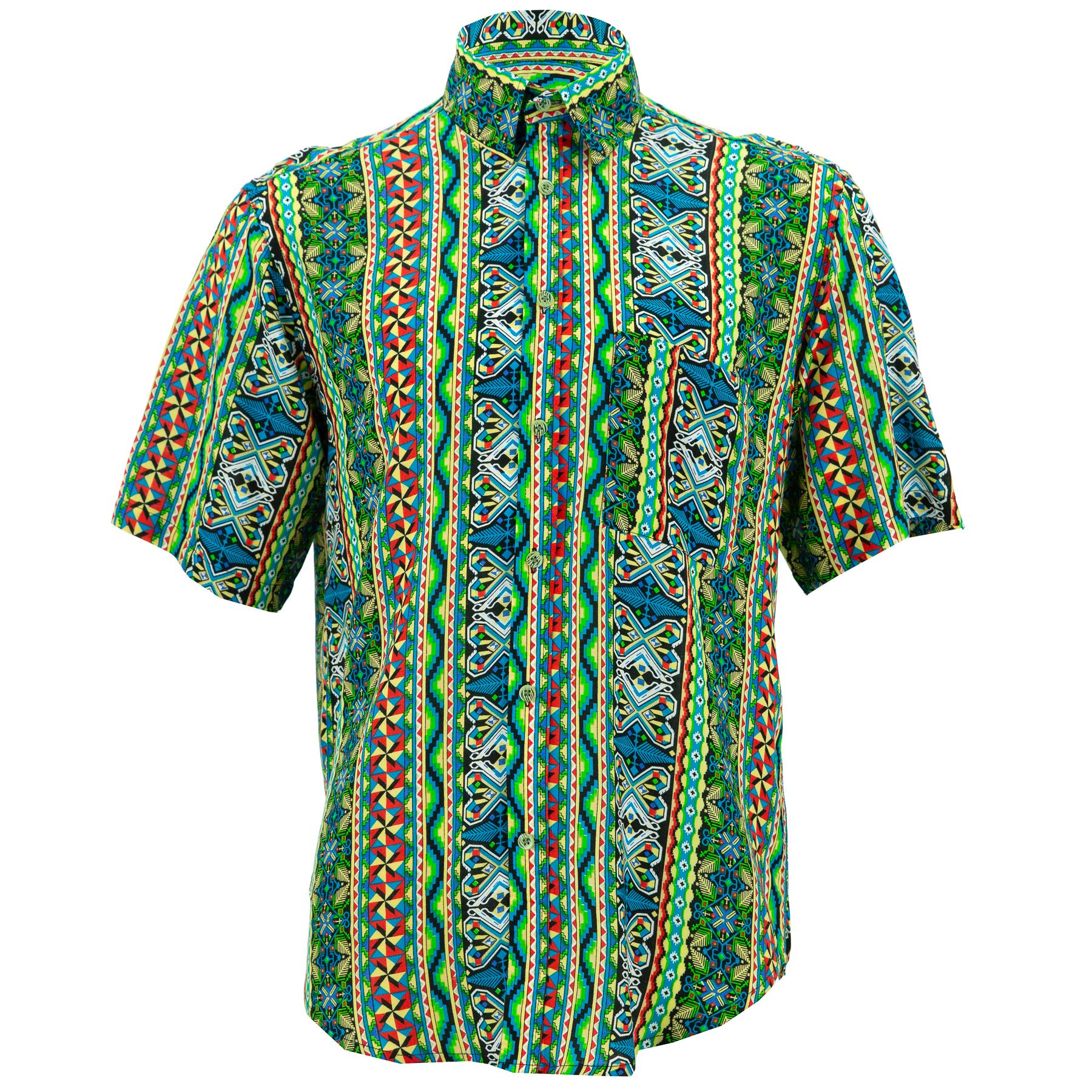 Regular Fit Short Sleeve Shirt Loud Originals Mosaic Pattern Abstract Print - Picture 6 of 9
