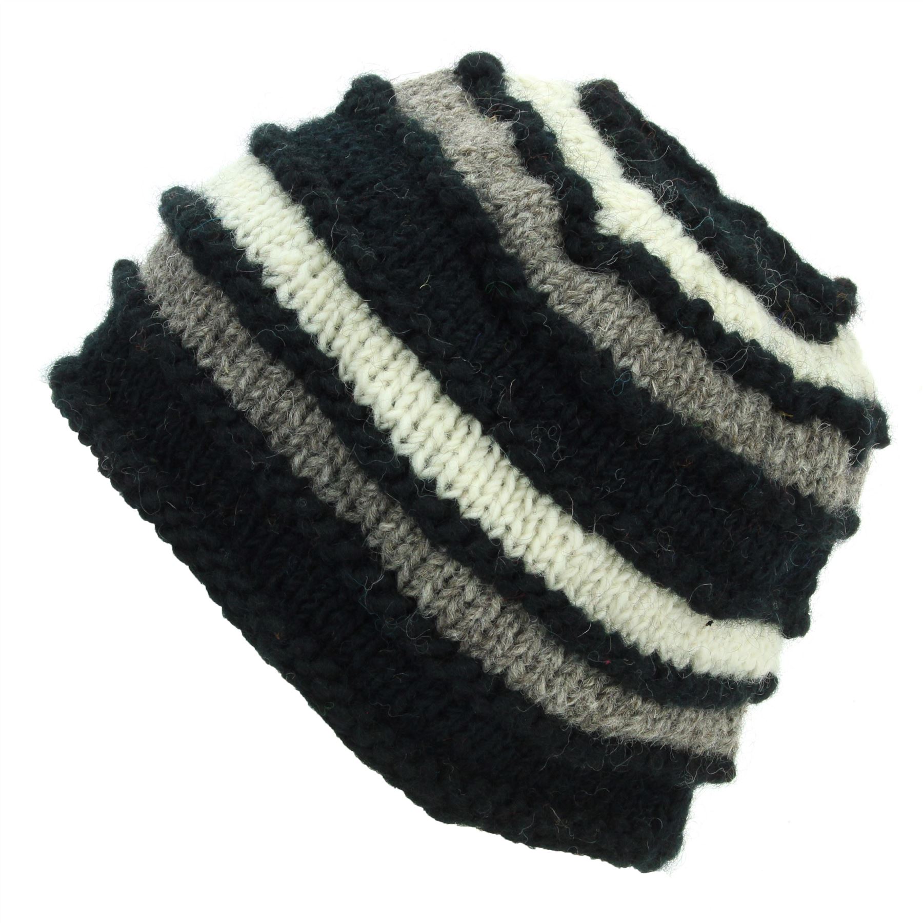 Wool Knit Beanie Hat Handmade Men Ladies Warm Winter Space Dye Ribbed - Picture 55 of 65