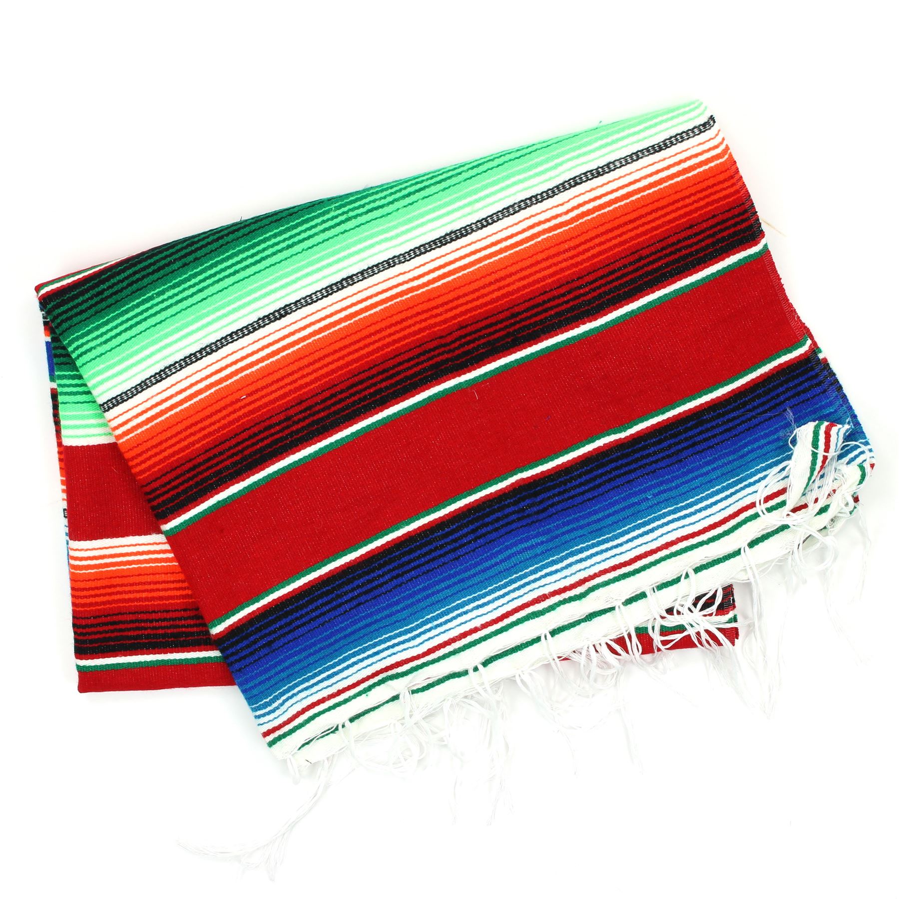 Handwoven Mexican Serape Traditional Jorongo Blanket Shawl Cloak Bright Striped - Picture 86 of 105