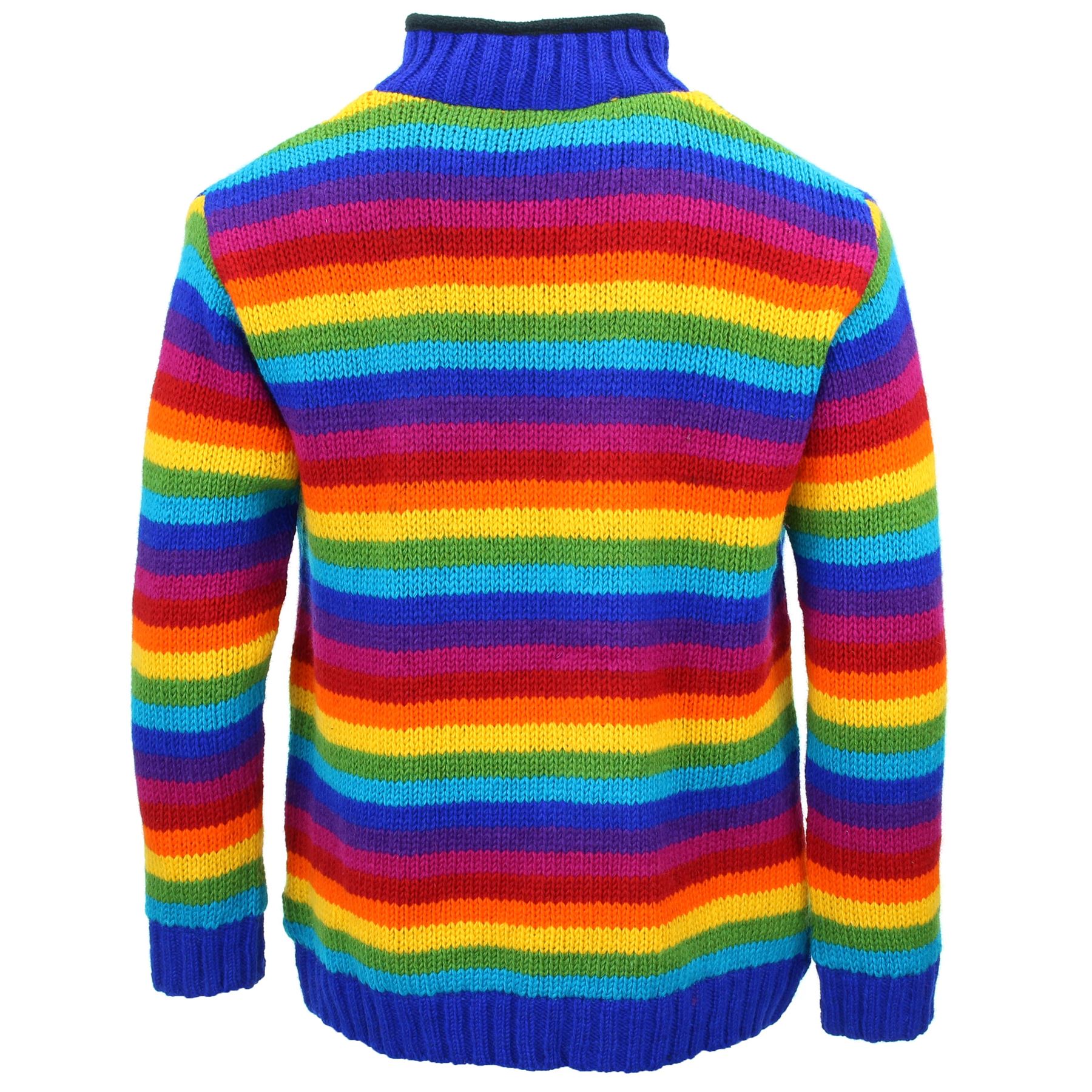 Hand Knitted Wool Jacket Cardigan LoudElephant Nepal Warm Lined Unisex - Picture 79 of 102