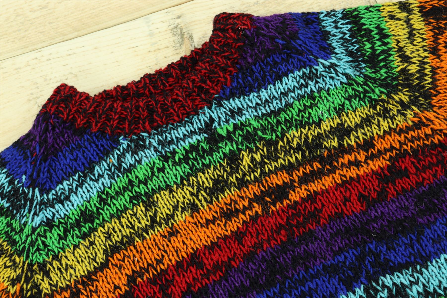 Wool Knit Jumper Sweater Pullover Fairisle Nordic Abstract Warm Nepal Loose - Picture 71 of 81