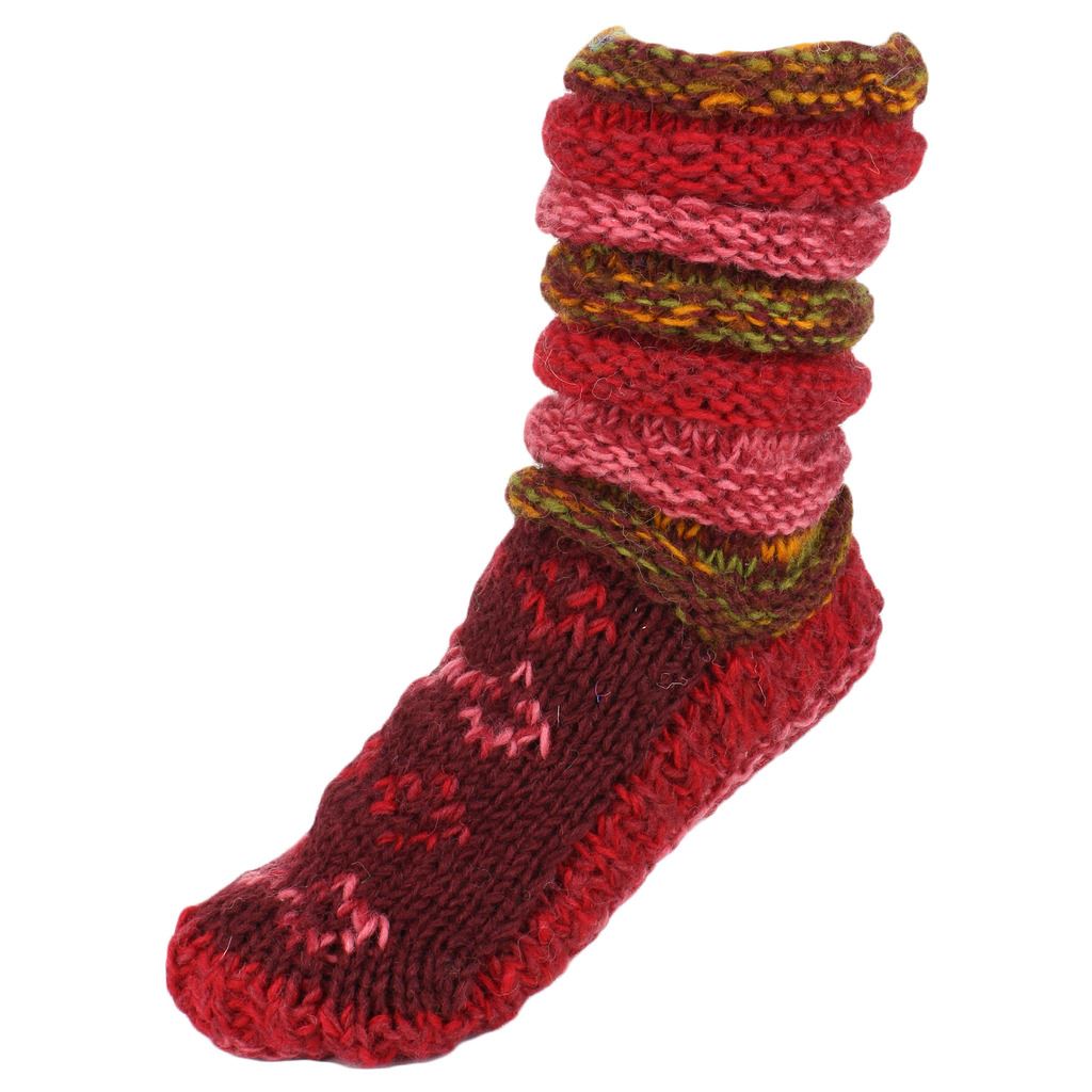 Wool Socks Chunky Knitted Fleece Lined RAINBOW Slipper Winter Warm LoudElephant - Picture 10 of 24
