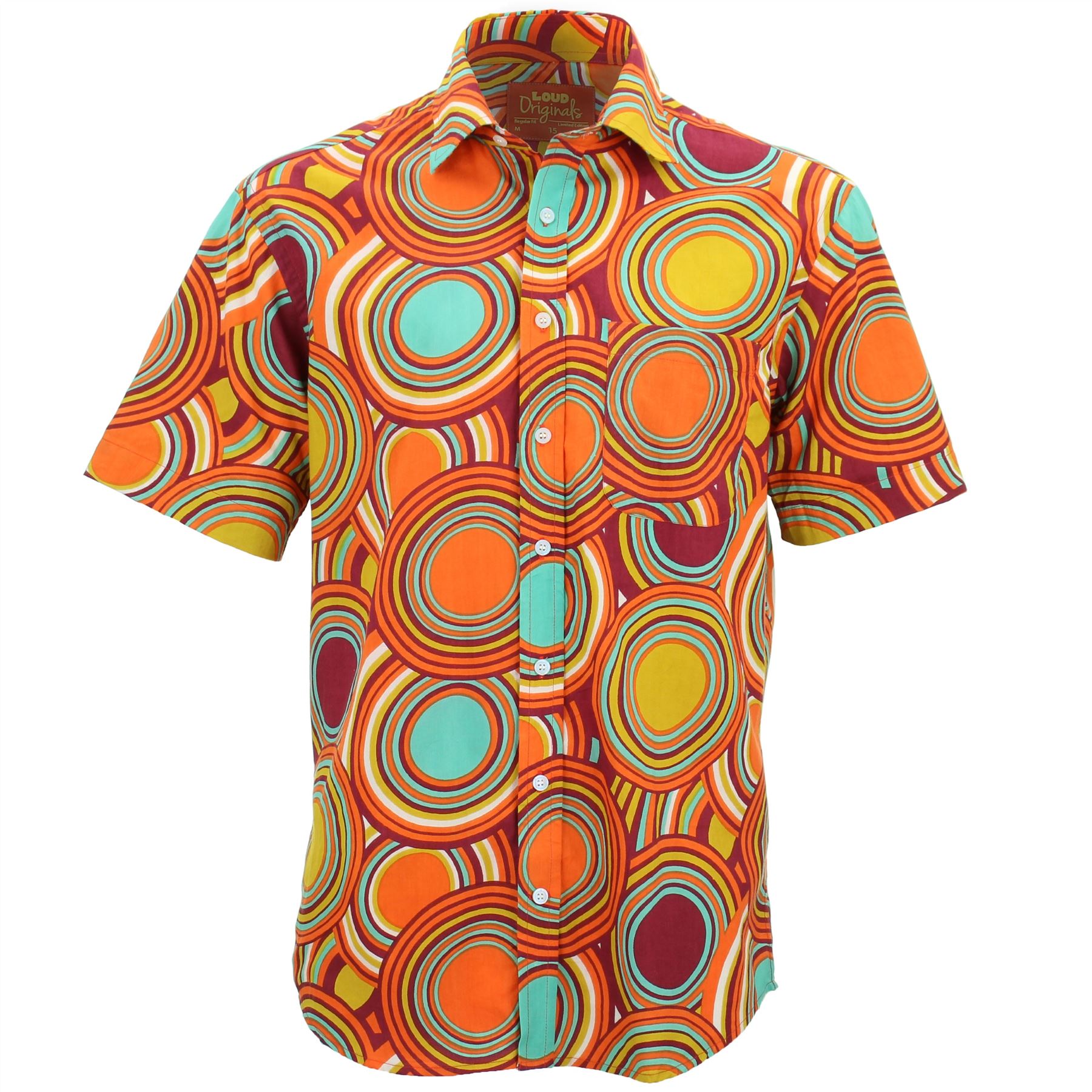 Regular Fit Short Sleeve Shirt Loud Originals Classic Vintage Retro Print - Picture 7 of 13
