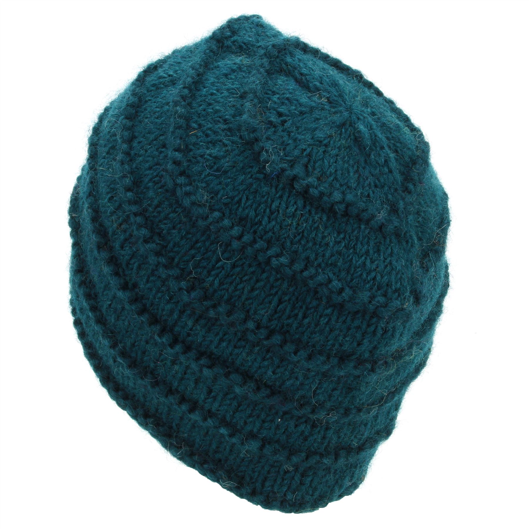 Wool Knit Beanie Hat Handmade Men Ladies Warm Winter Space Dye Ribbed - Picture 42 of 65