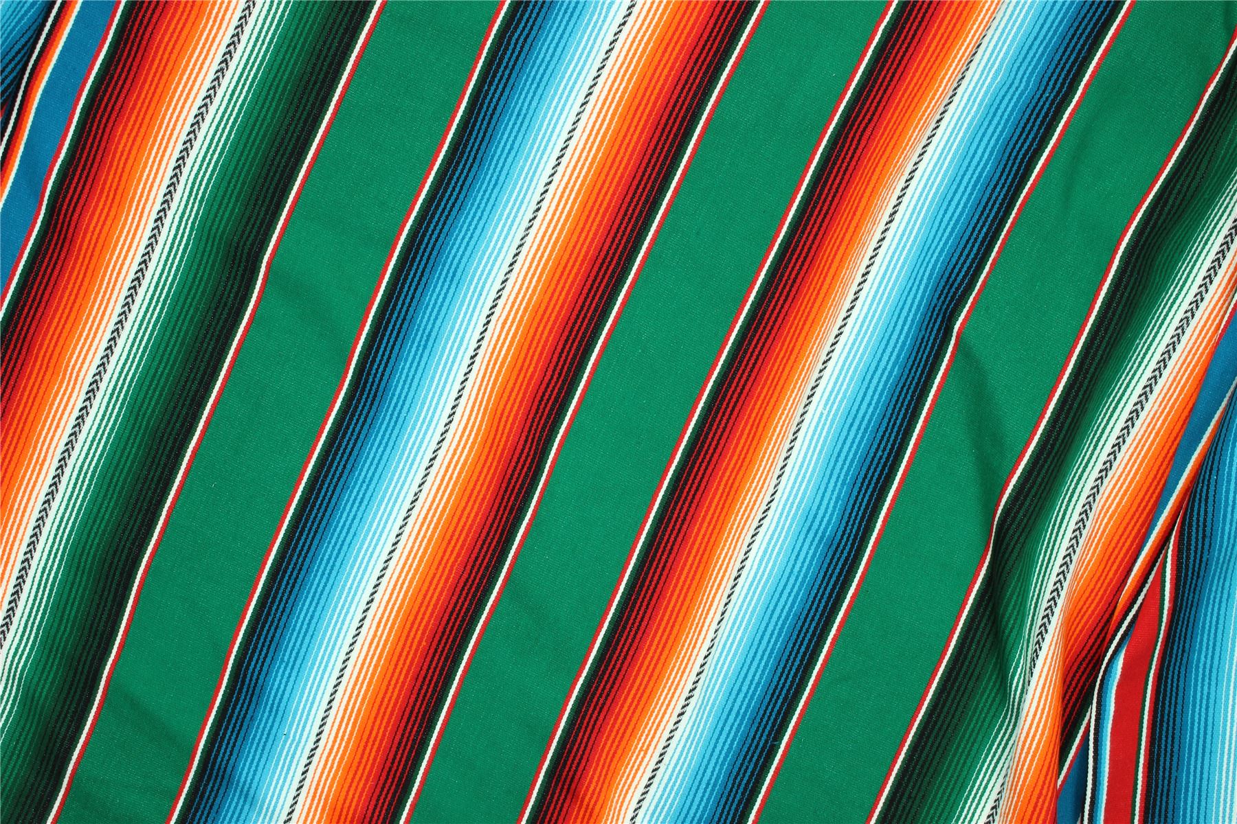 Handwoven Mexican Serape Traditional Jorongo Blanket Shawl Cloak Bright Striped - Picture 19 of 105
