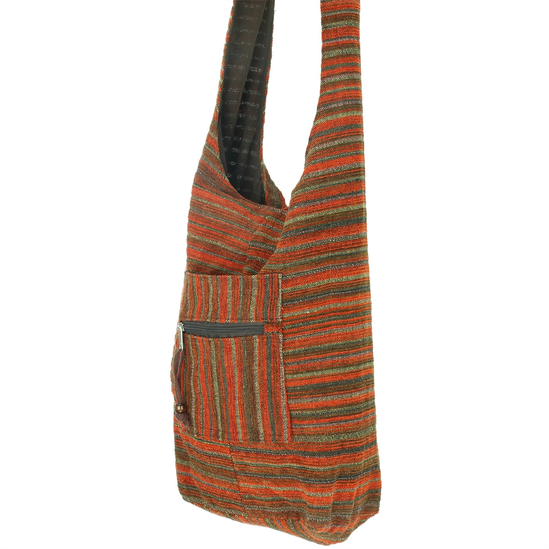HIPPIE FESTIVAL HOBO SLING SHOULDER BAG SOFT COTTON CHENILLE STYLE eBay