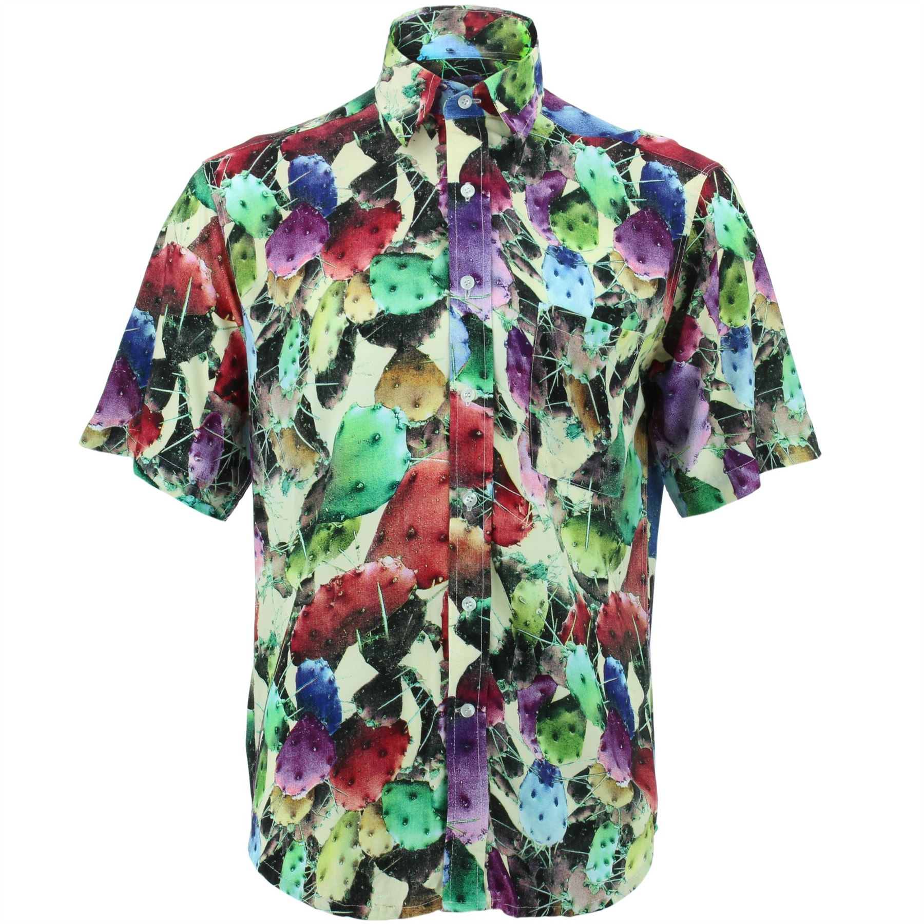Camicia da uomo forte Originals Tailored Fit a Fiori Blu Retro Psichedelico Costume