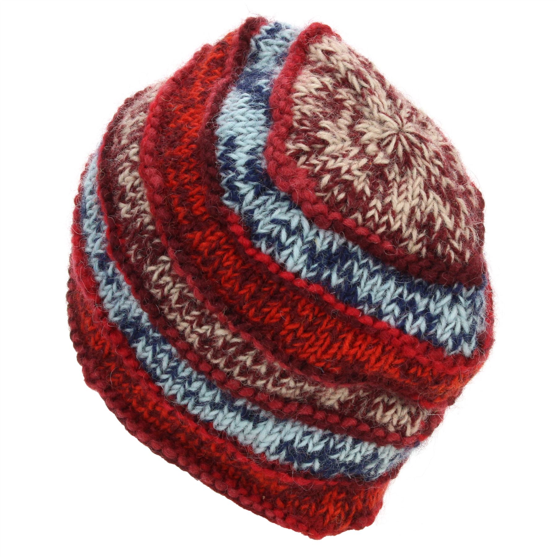 Wool Knit Beanie Hat Handmade Men Ladies Warm Winter Space Dye Ribbed - Picture 15 of 65