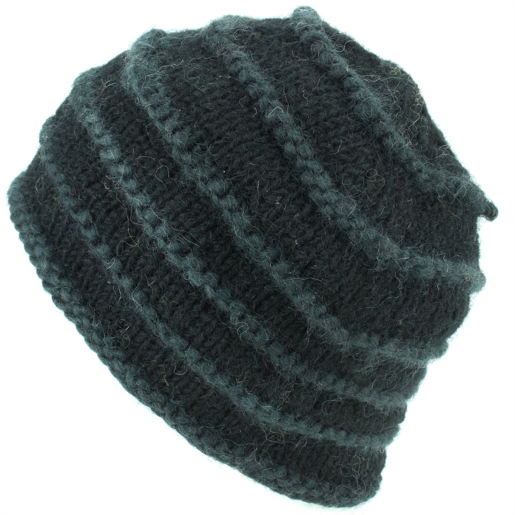 Wool Knit Beanie Hat Handmade Men Ladies Warm Winter Space Dye Ribbed - Picture 18 of 65