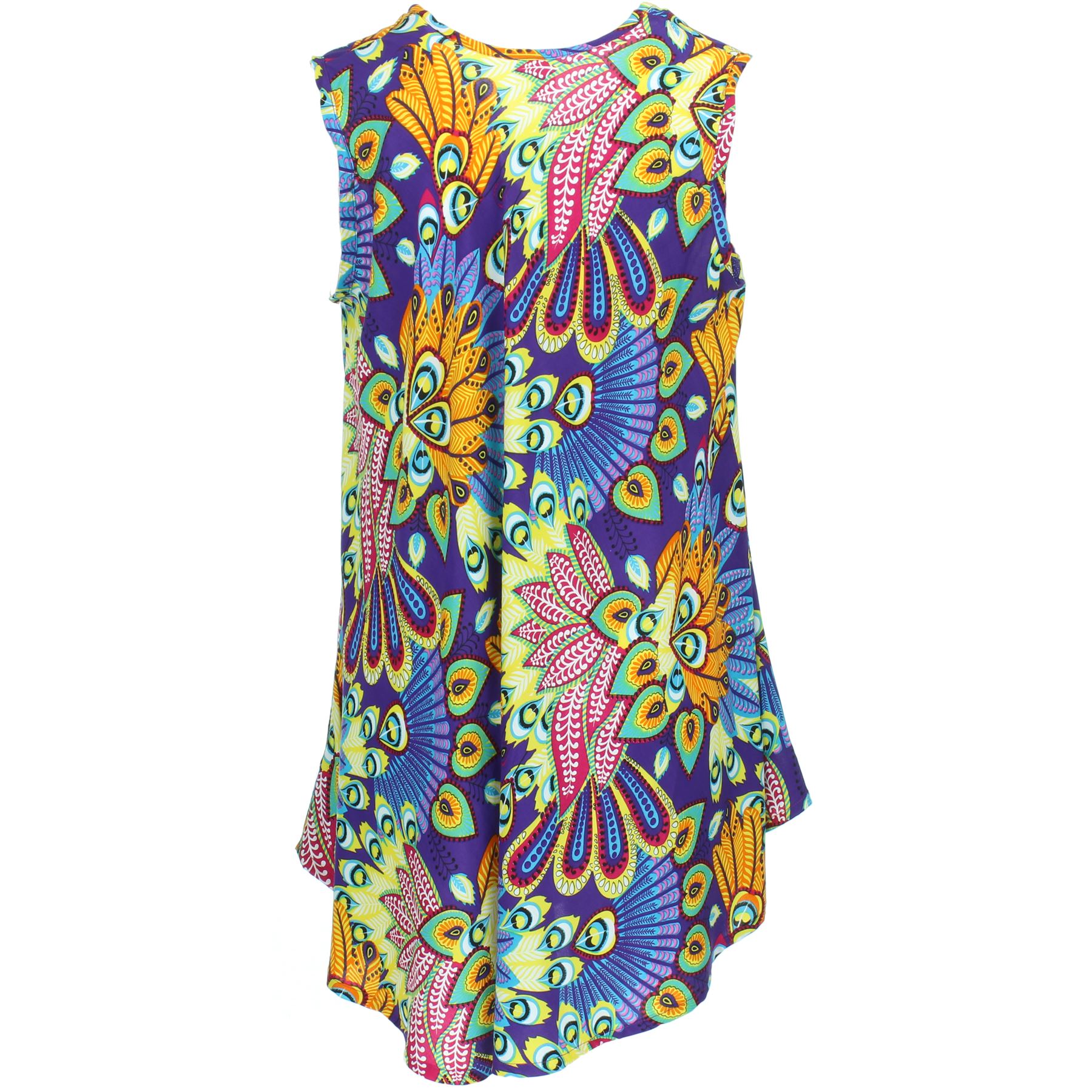 allover print swing smock dress
