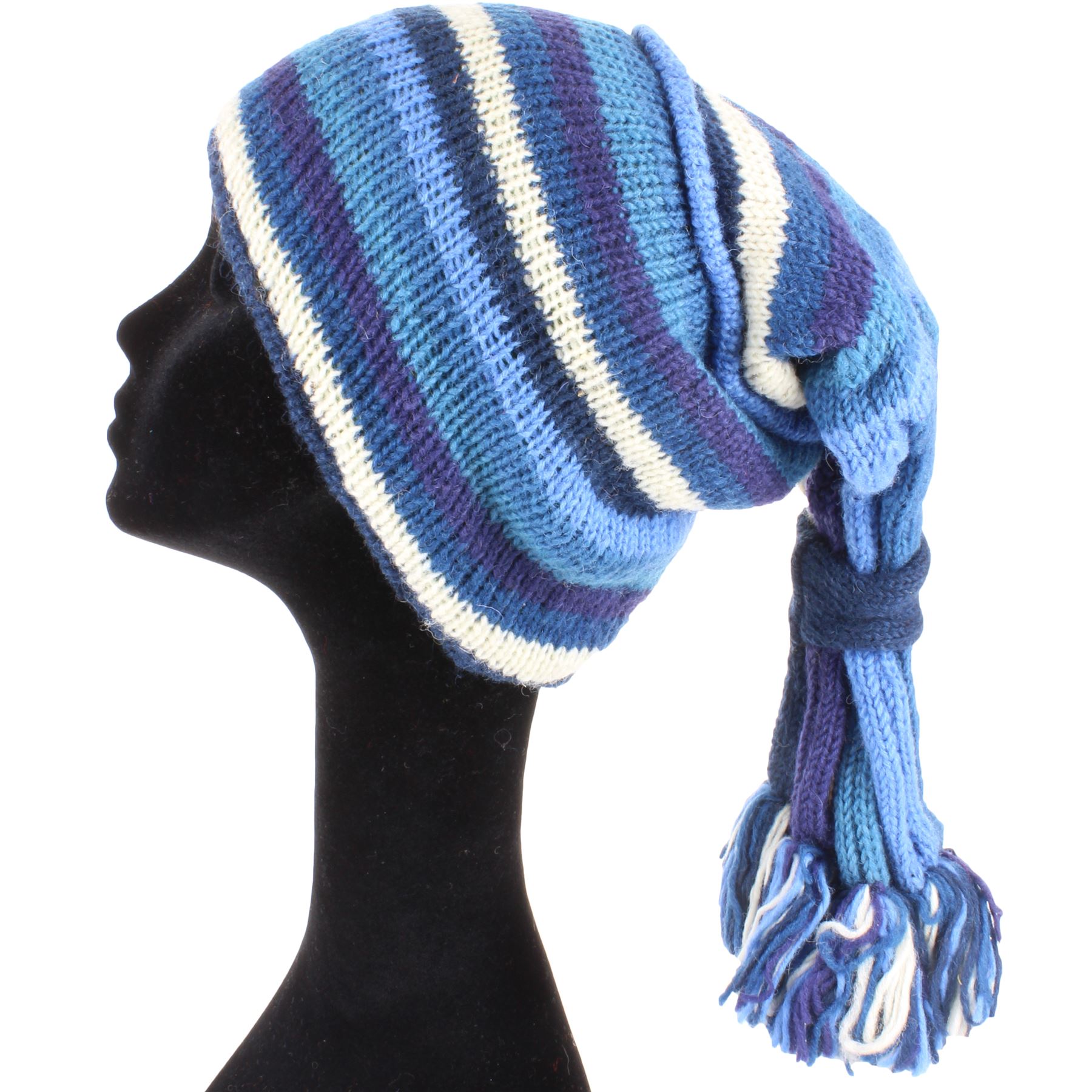 Hat Wool Knit Fountain Tassels Beanie Fleece Lining Funky Rainbow eBay