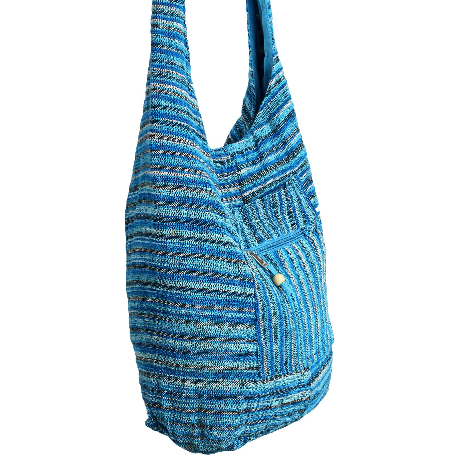 HIPPIE FESTIVAL HOBO SLING SHOULDER BAG SOFT COTTON CHENILLE STYLE eBay