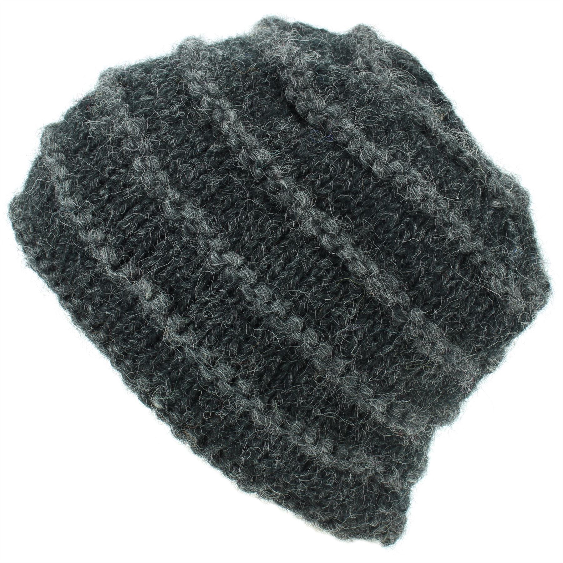 Wool Knit Beanie Hat Handmade Men Ladies Warm Winter Space Dye Ribbed - Picture 21 of 65