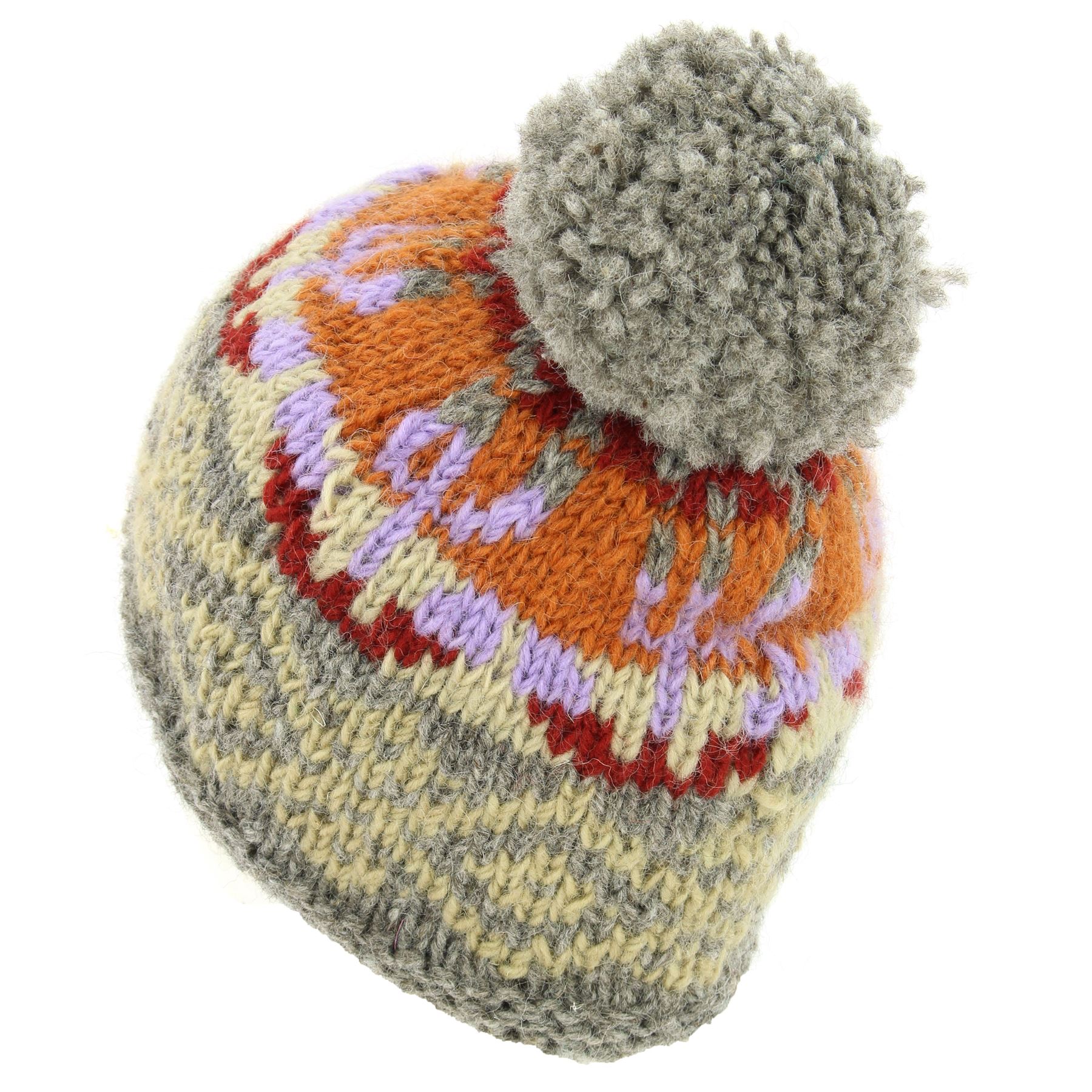 Hand Knitted Wool Beanie Bobble Hat LoudElephant Knitted Handmade Winter Lined - Picture 6 of 10