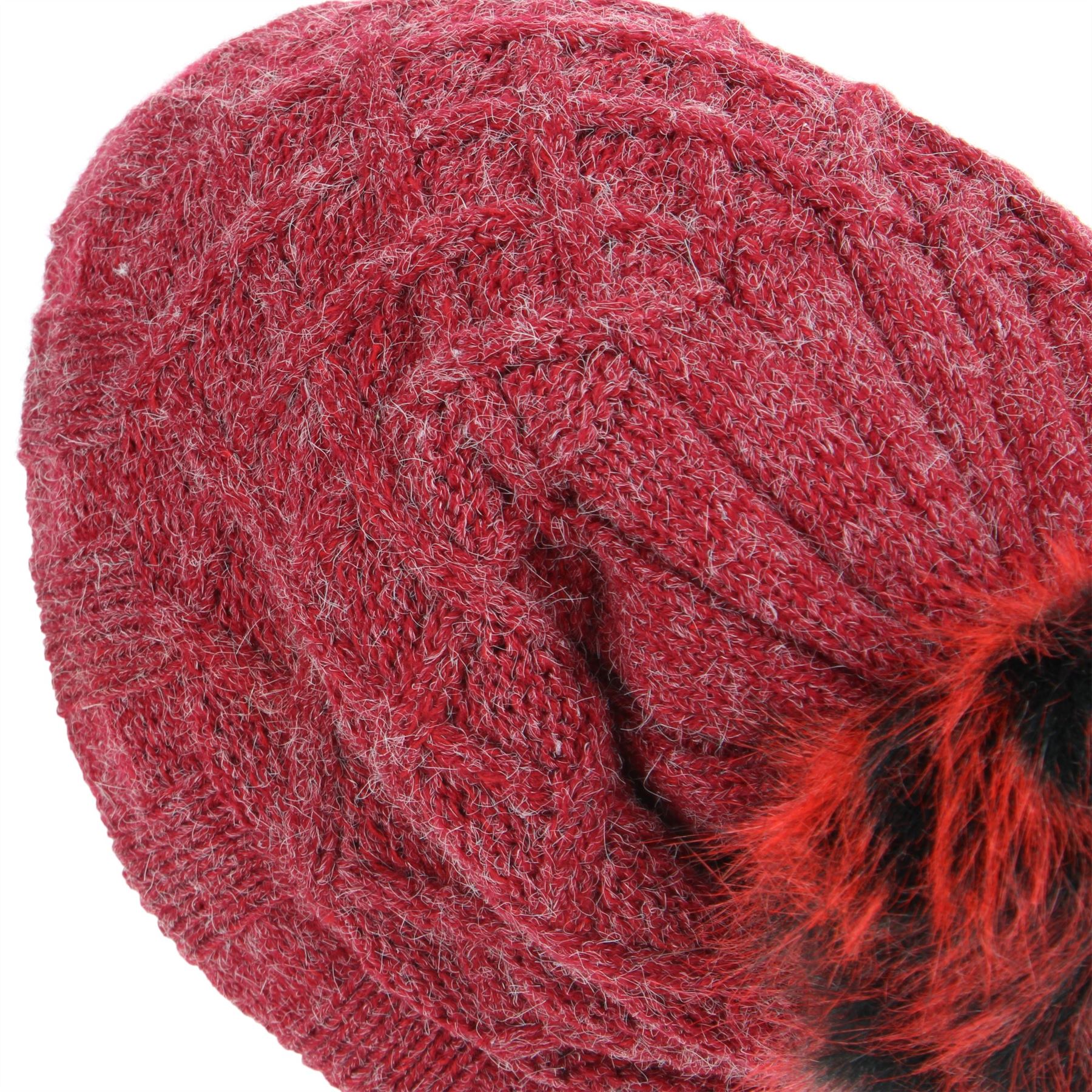 CAP Cappello Beanie Bobble Caldo Inverno Blu Grigio Rosso Porpora Macahel Fodera Morbida