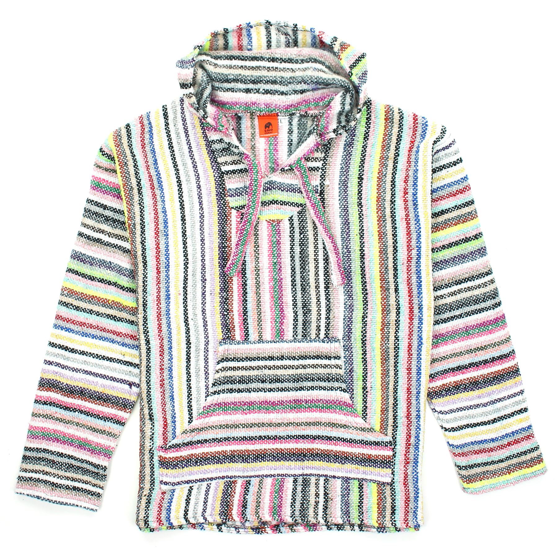 Recycled Mexican Baja Jerga Hoody Sweatshirt Jacket Hooded Warm Hippy Plus Size - Picture 49 of 189