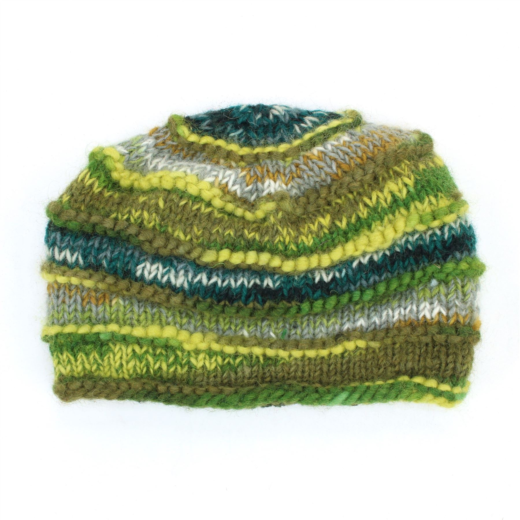 Wool Knit Beanie Hat Handmade Men Ladies Warm Winter Space Dye Ribbed - Picture 13 of 65