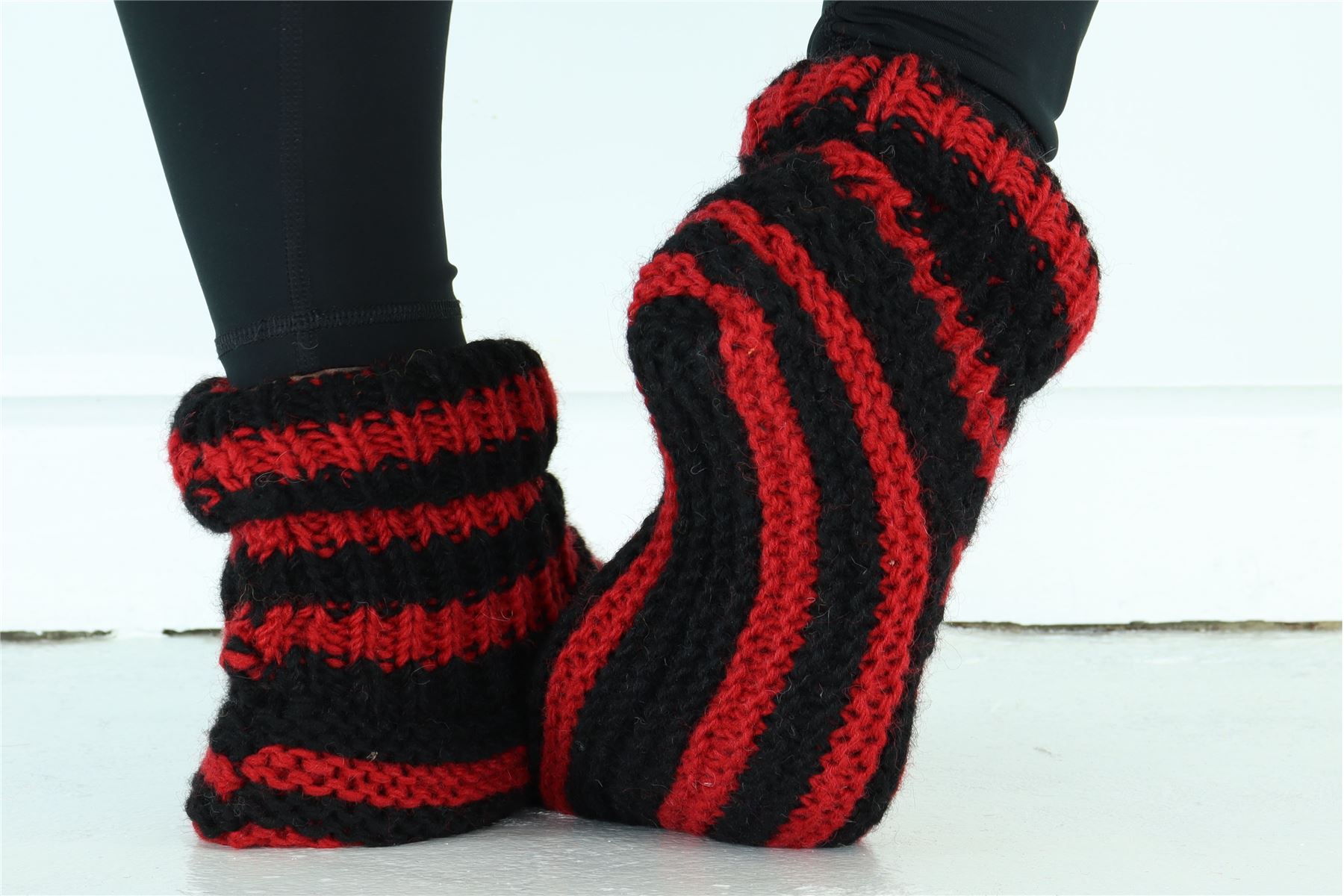 Hand Knitted Wool Slipper Socks Woolly Hand-knitted Warm Cosy Handmade - Picture 48 of 59