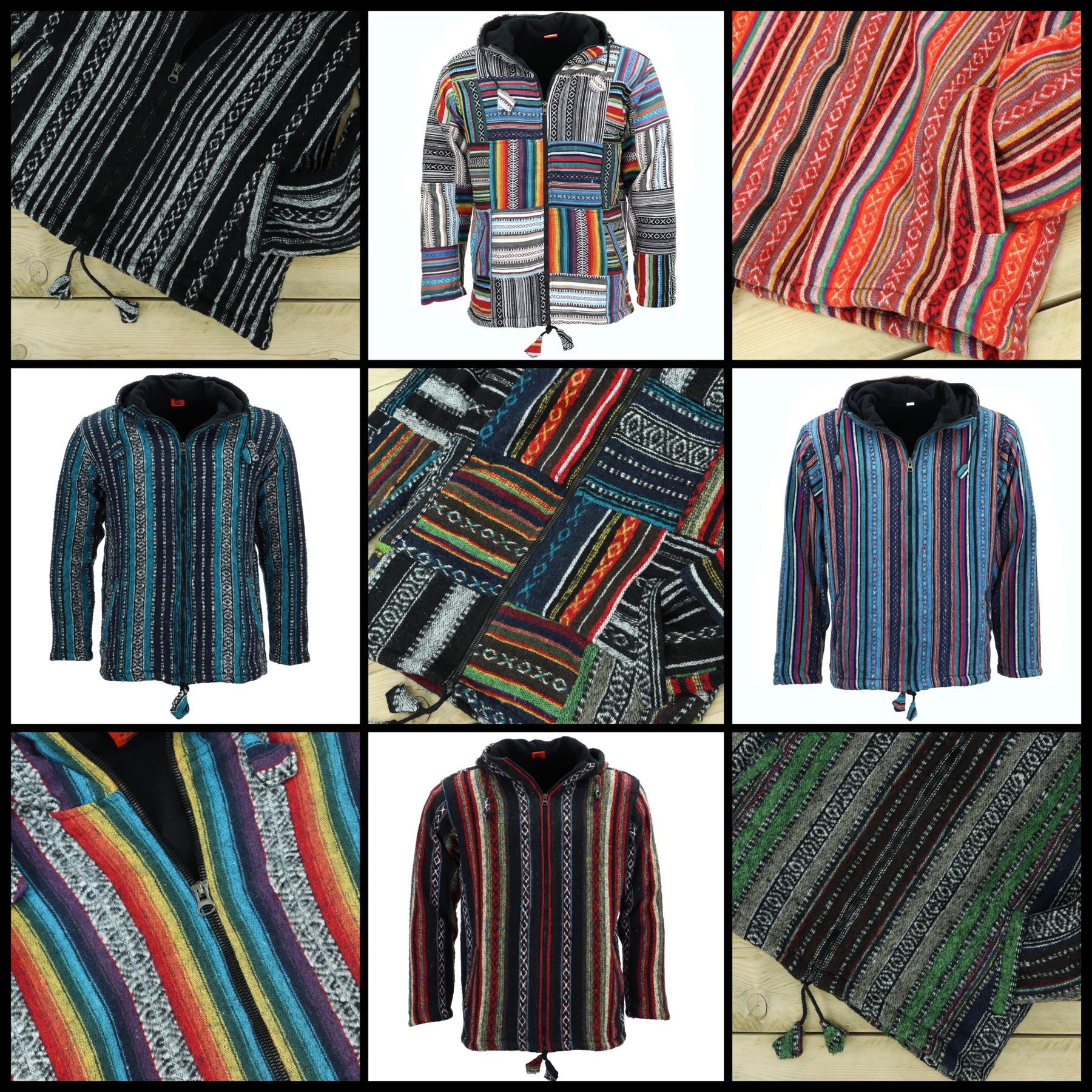 Veste Laine Nouvelle-Zélande Veste à Capuche En Laine Tricotée Main LOUDelephant - Doublure Polaire, Zippée, Unisexe, Fait Main Népal Laine Mouton Nouvelle-Zélande
