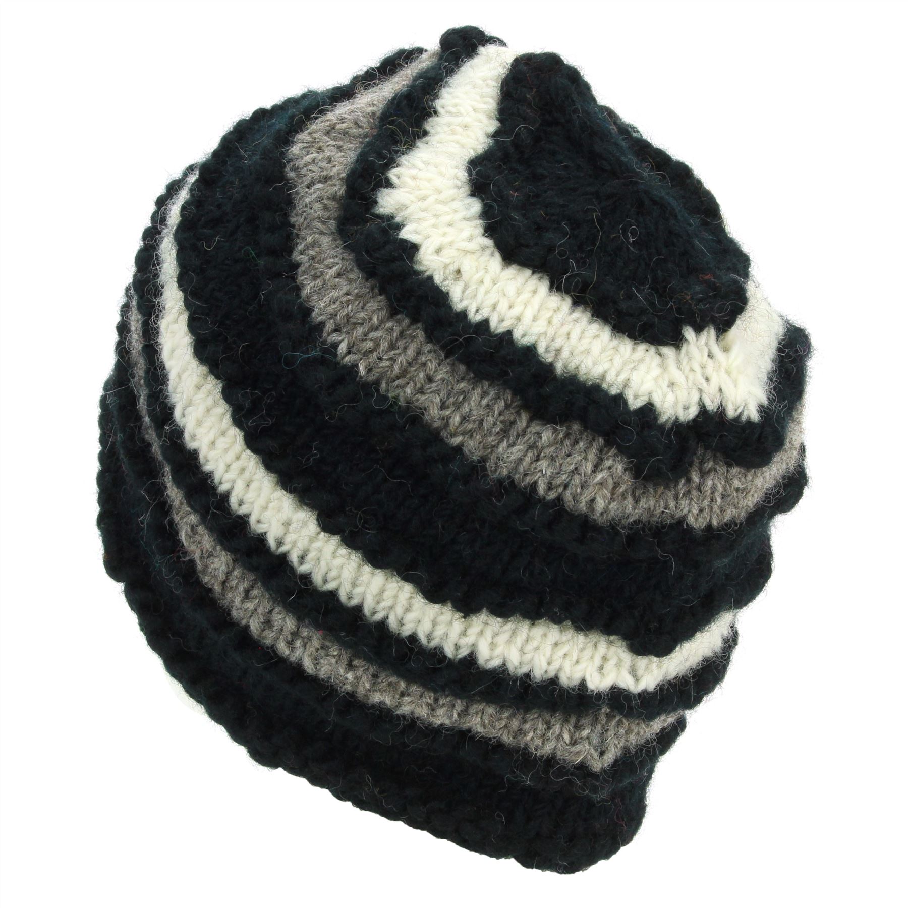Wool Knit Beanie Hat Handmade Men Ladies Warm Winter Space Dye Ribbed - Picture 56 of 65