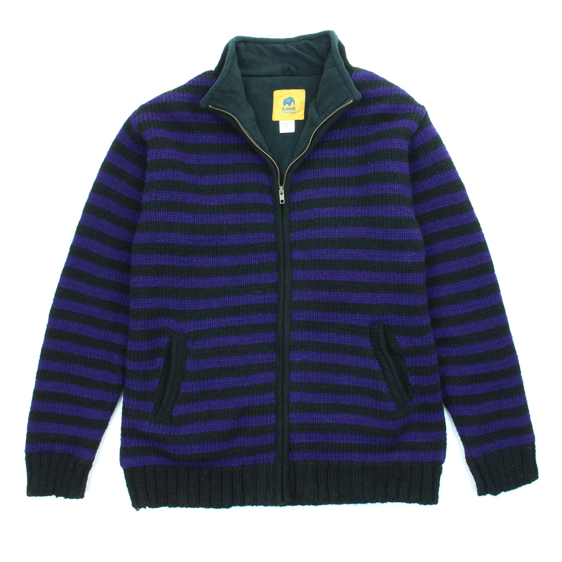 Hand Knitted Wool Jacket Cardigan LoudElephant Nepal Warm Lined Unisex - Picture 102 of 102