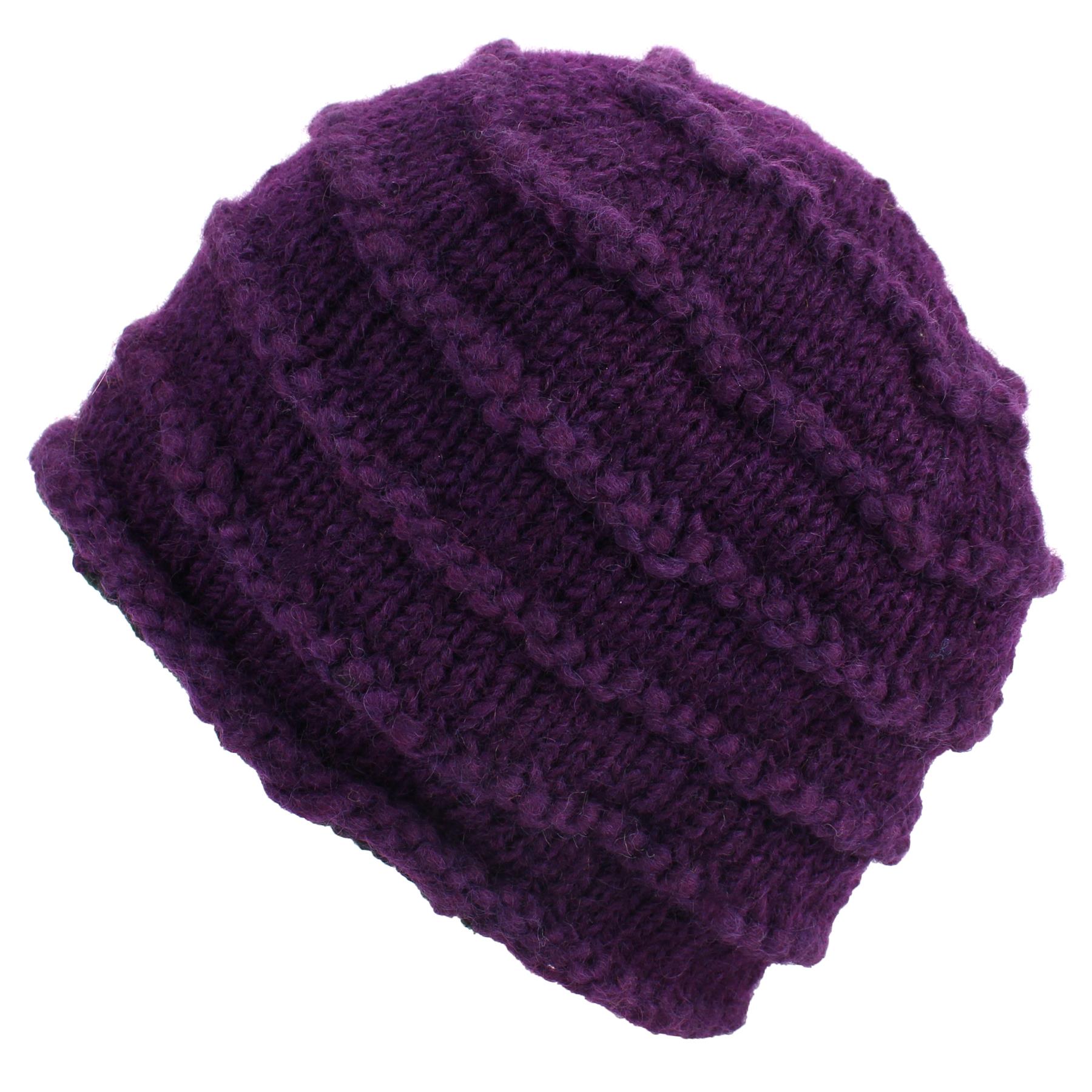 Wool Knit Beanie Hat Handmade Men Ladies Warm Winter Space Dye Ribbed - Picture 45 of 65