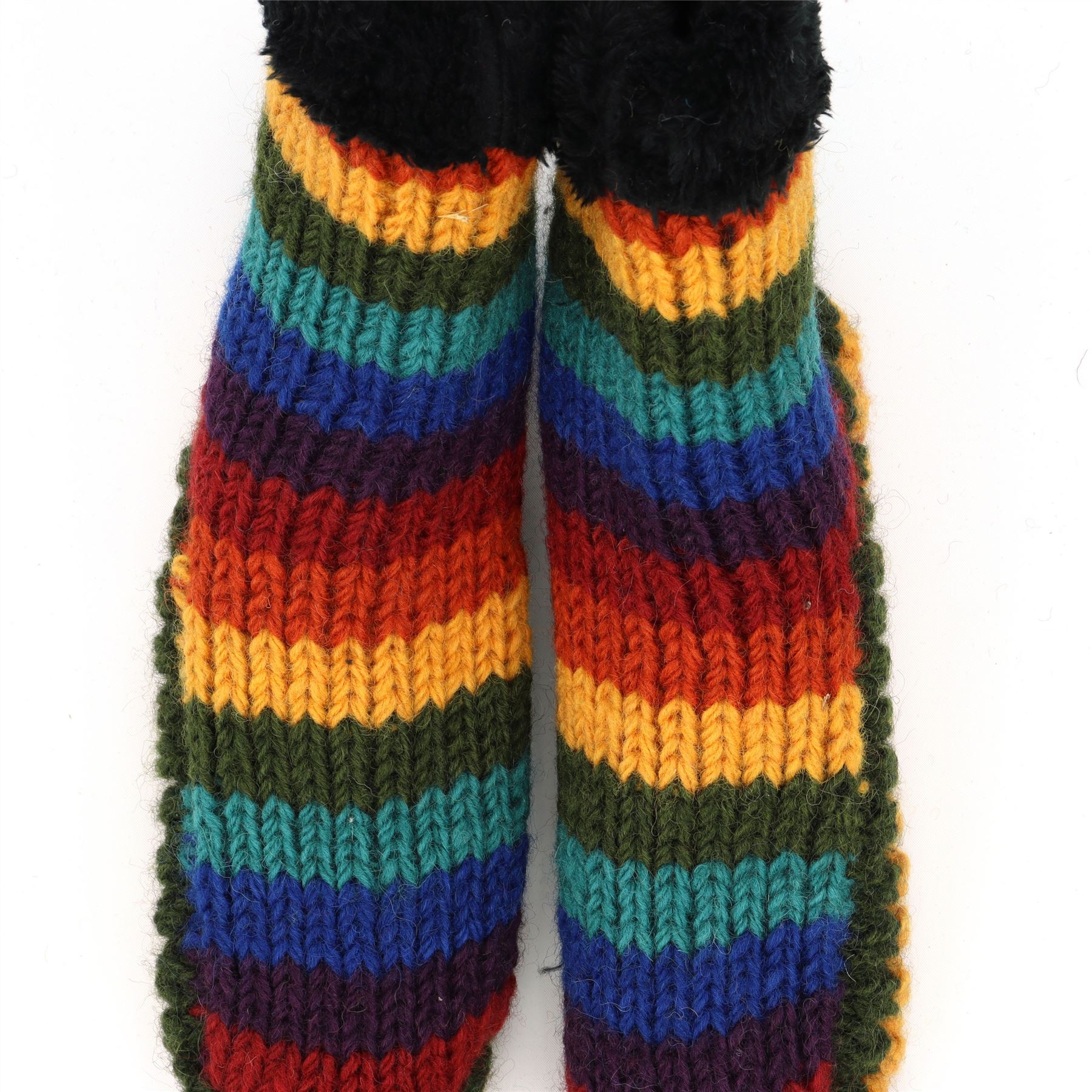 Handgestrickte Wolle Hausschuhe Socken Sherpa Futter Handarbeit warm UK 3-8 EU 36-42 - Bild 36 von 65
