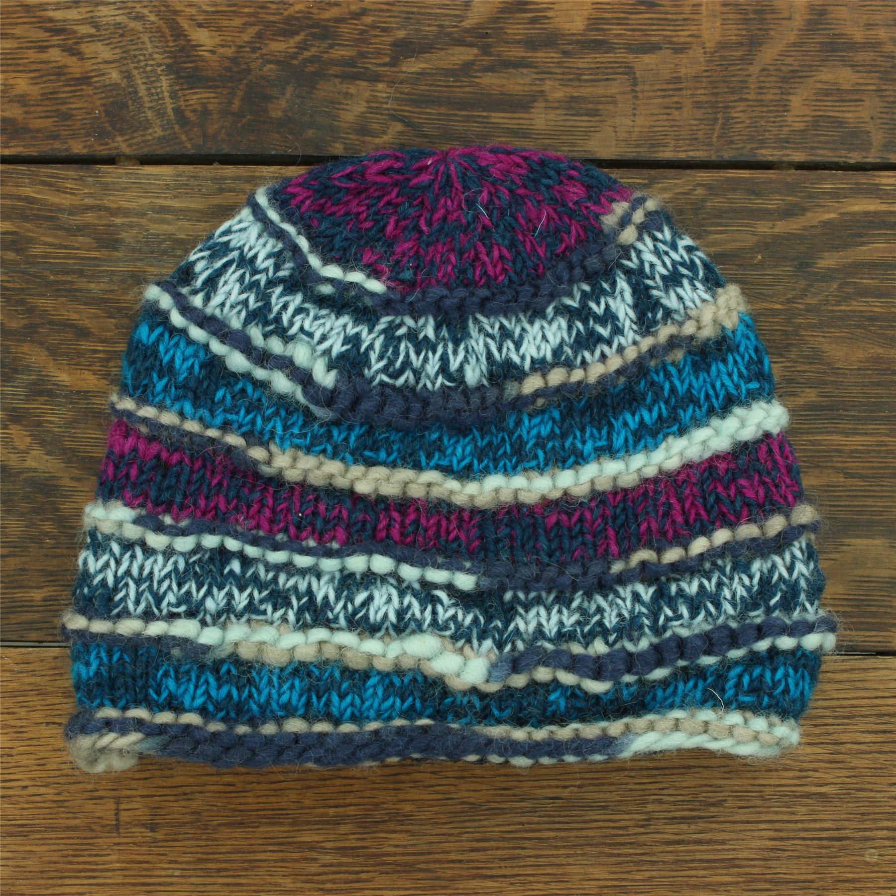 Wool Knit Beanie Hat Handmade Men Ladies Warm Winter Space Dye Ribbed - Picture 4 of 65