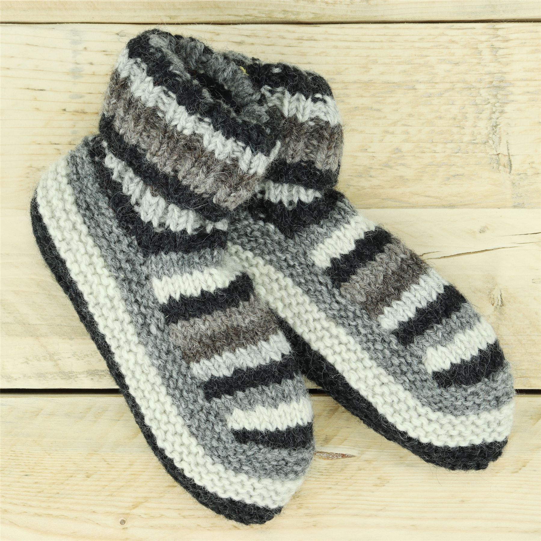 Hand Knitted Wool Slipper Socks Woolly Hand-knitted Warm Cosy Handmade - Picture 36 of 59