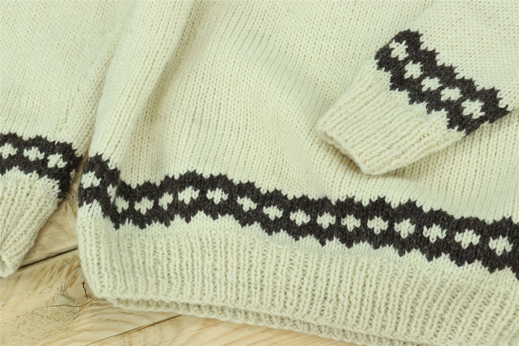Wool Knit Jumper Sweater Pullover Fairisle Nordic Abstract Warm Nepal Loose - Picture 6 of 81