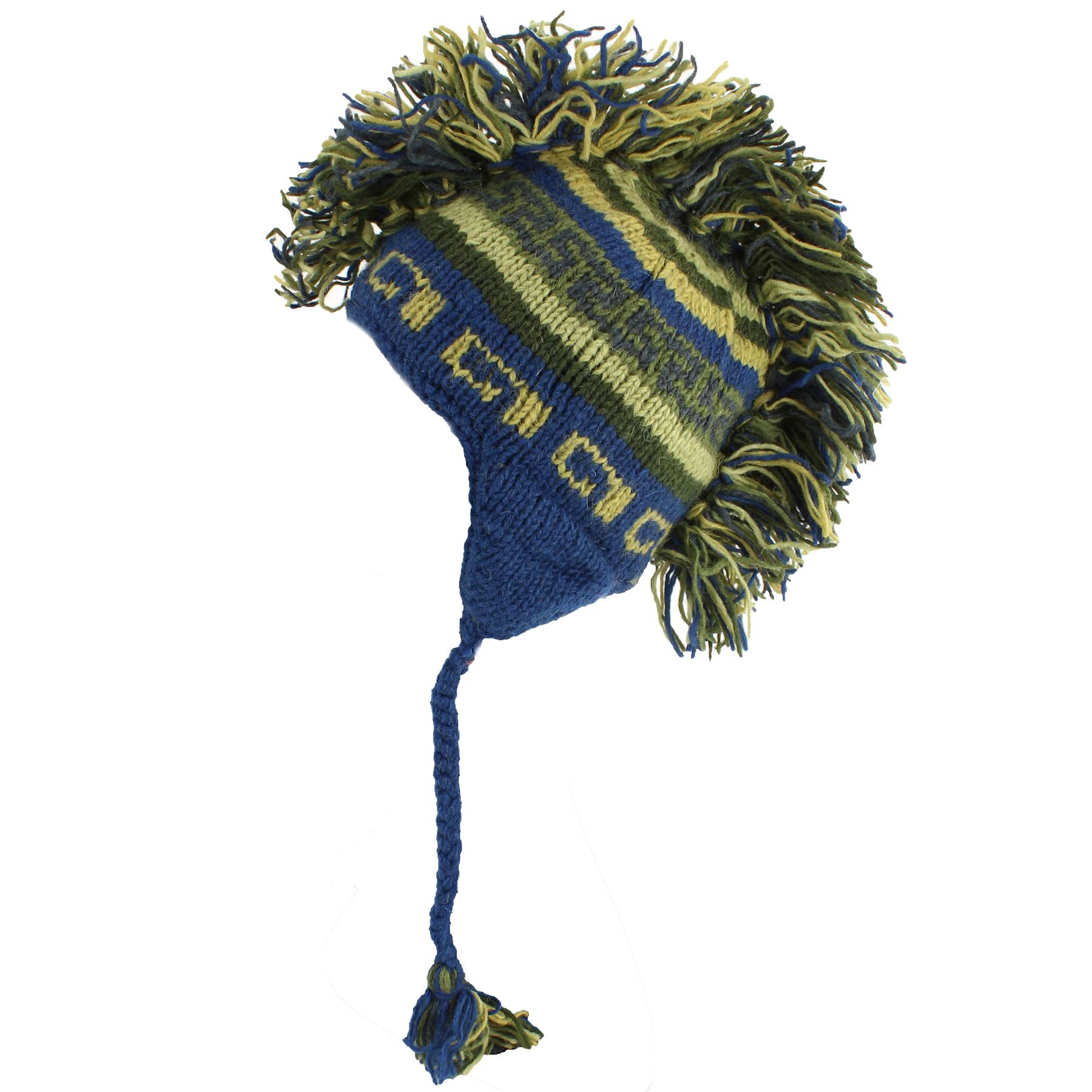 Wool Hat Mohawk Punk Tassels Knitted LoudElephant Men Ladies Warm Winter - Picture 17 of 61